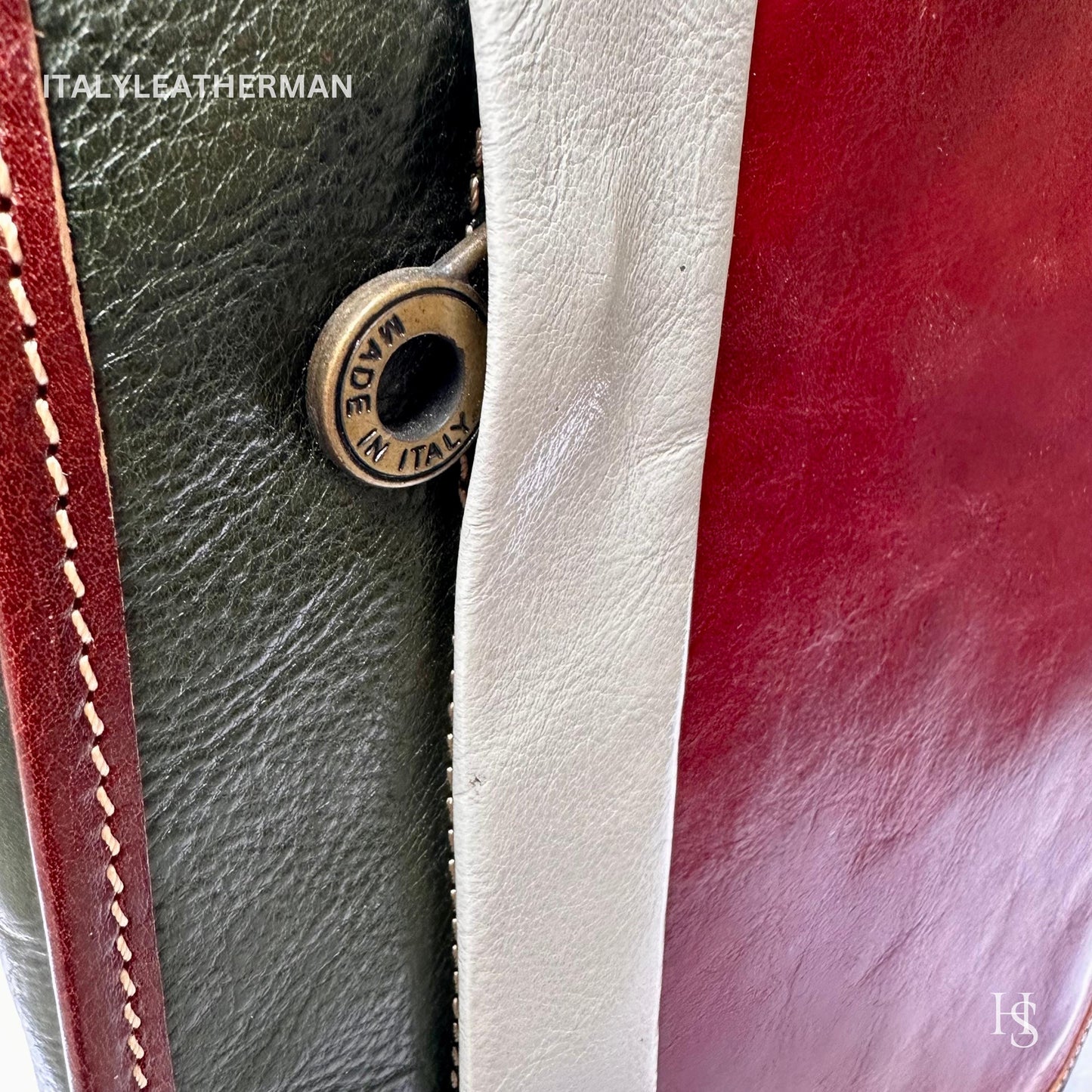 Italian Handmade Leather Crossbody Bags for Men Made In Italy from Florence || handmade leather bag, Italian flag