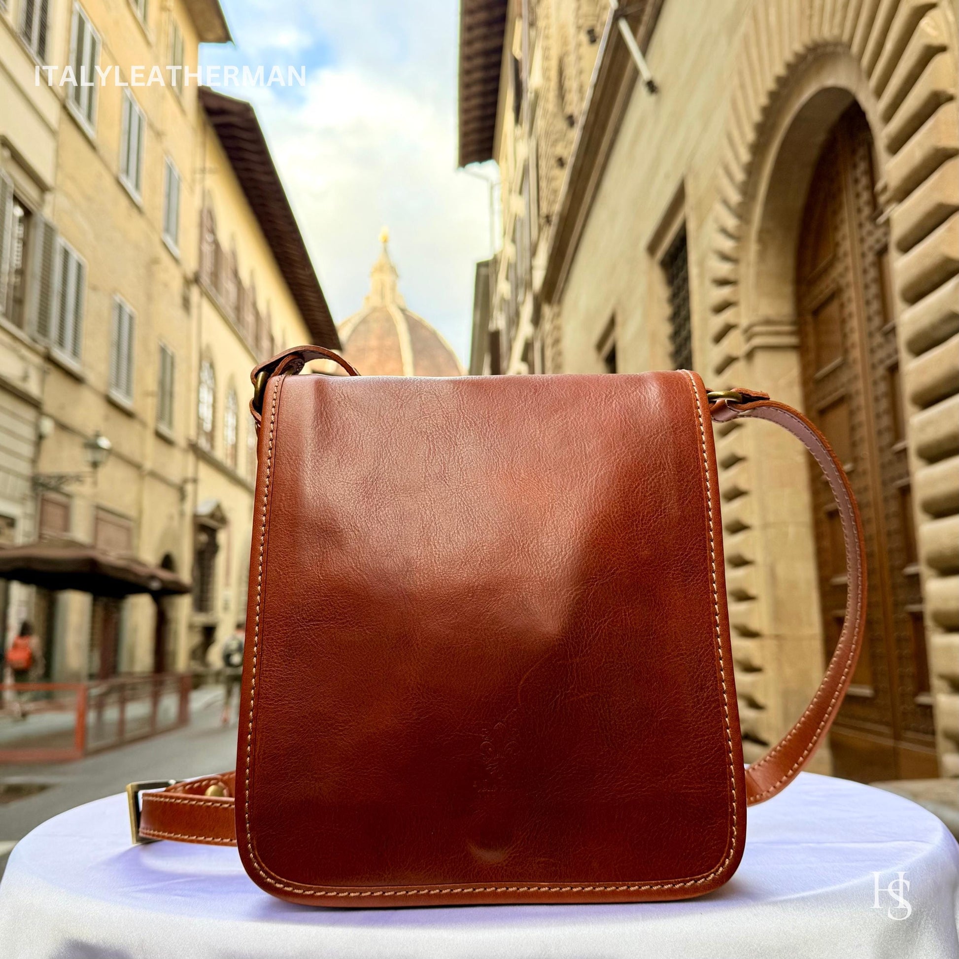 Italian Handmade Leather Crossbody Bags for Men Made In Italy from Florence || handmade leather bag, Gift for him