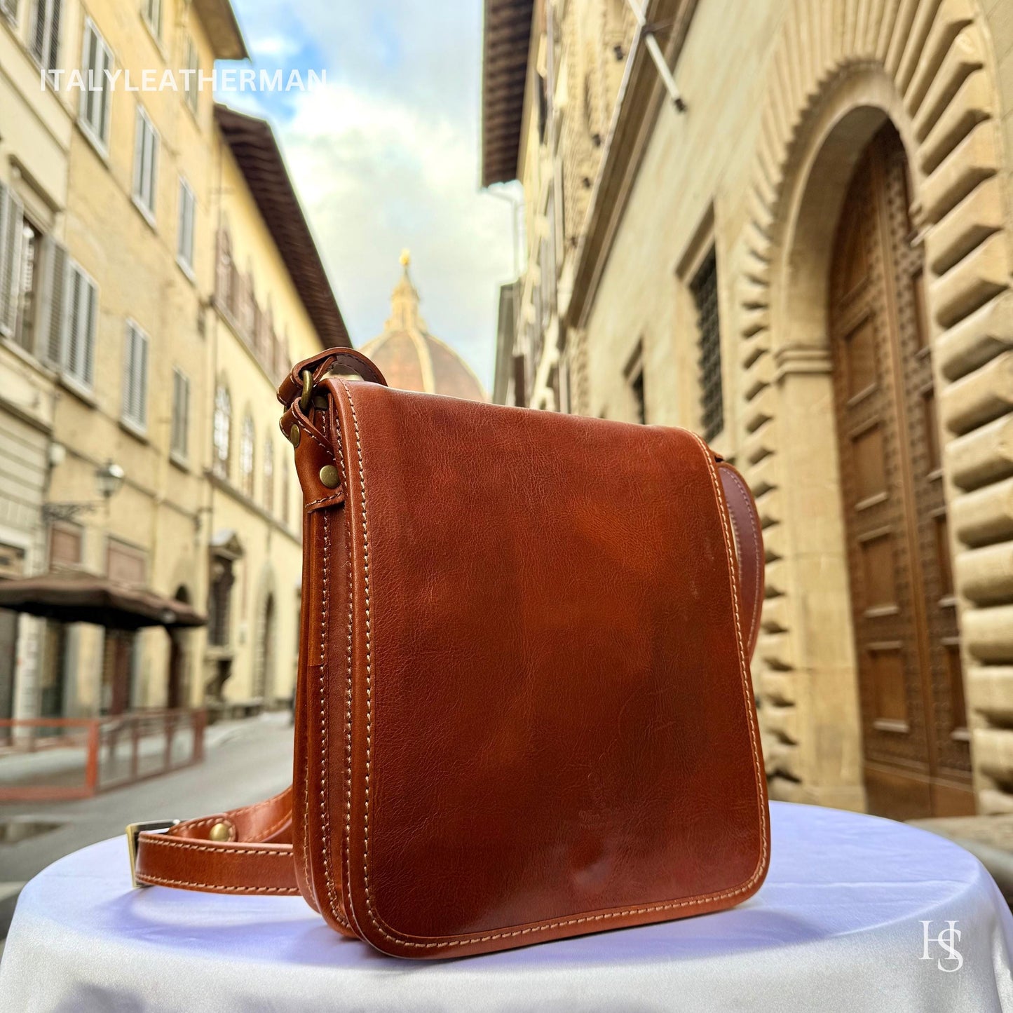 Italian Handmade Leather Crossbody Bags for Men Made In Italy from Florence || handmade leather bag, Gift for him