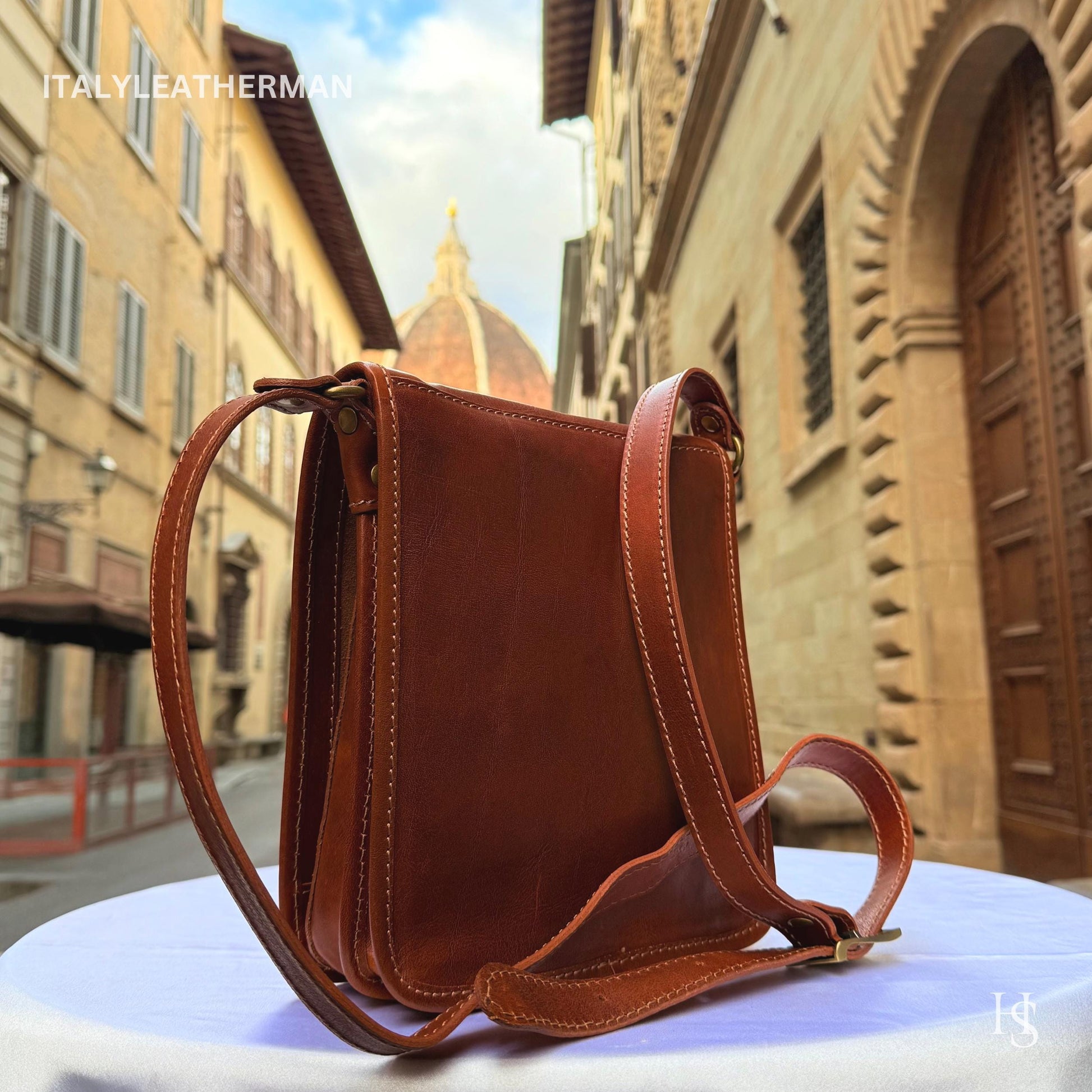 Italian Handmade Leather Crossbody Bags for Men Made In Italy from Florence || handmade leather bag, Gift for him