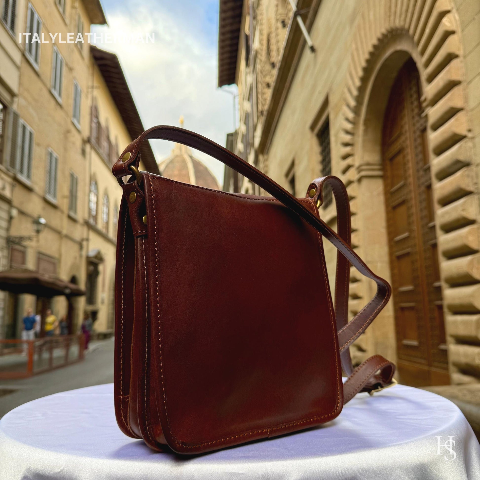 Italian Handmade Leather Crossbody Bags for Men Made In Italy from Florence || handmade leather bag, Gift for him