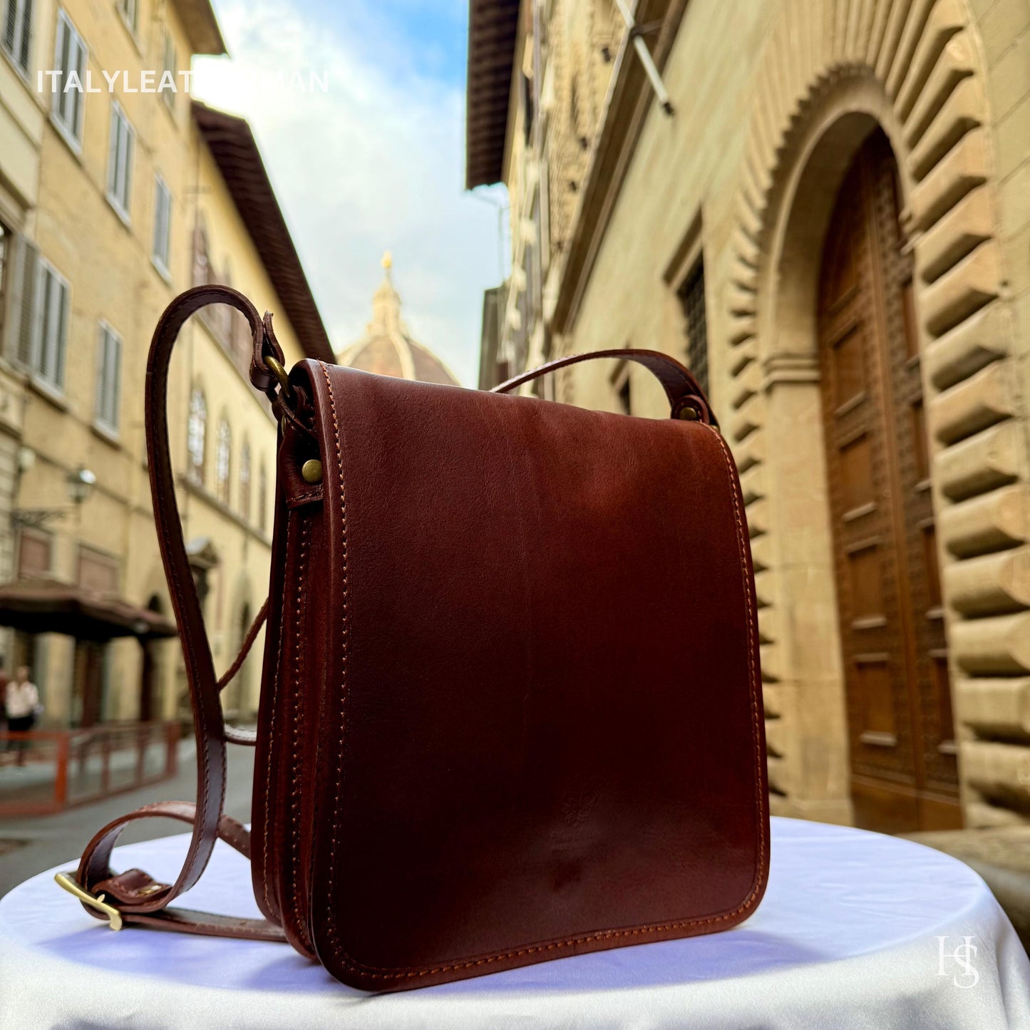 Italian Handmade Leather Crossbody Bags for Men Made In Italy from Florence || handmade leather bag, Gift for him