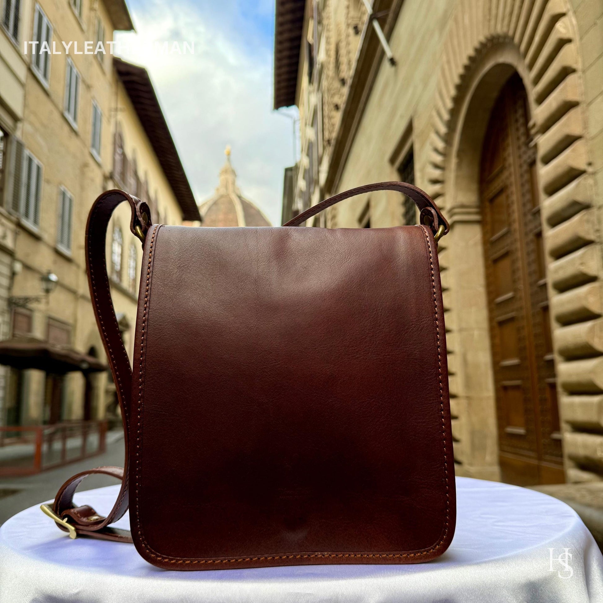 Italian Handmade Leather Crossbody Bags for Men Made In Italy from Florence || handmade leather bag, Gift for him