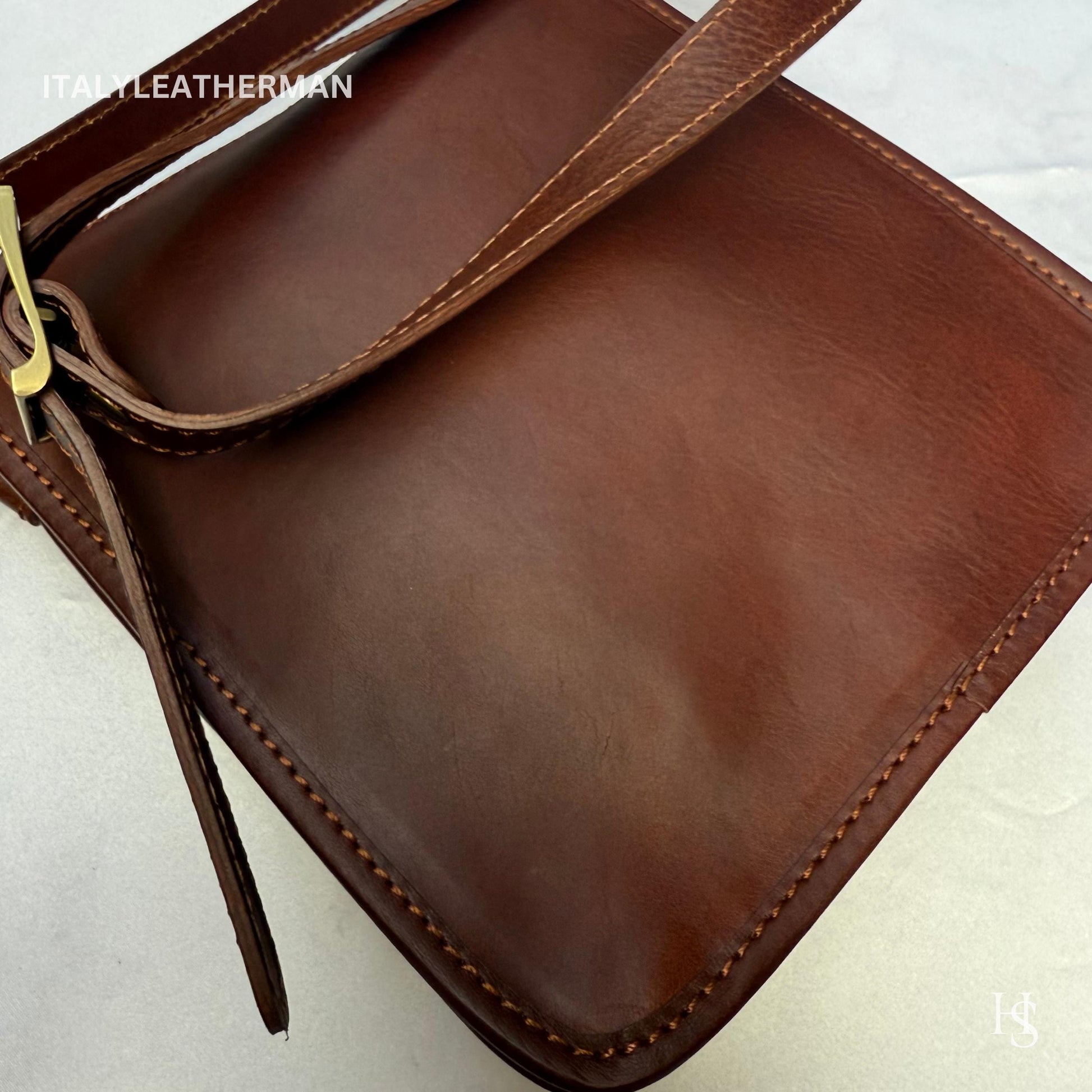Italian Handmade Leather Crossbody Bags for Men Made In Italy from Florence || handmade leather bag, Gift for him