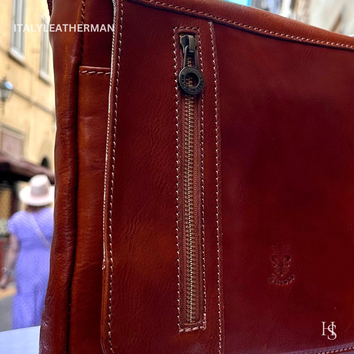 Italian Handmade Leather Crossbody Bags for Men Made In Italy from Florence || handmade leather bag, Gift for him