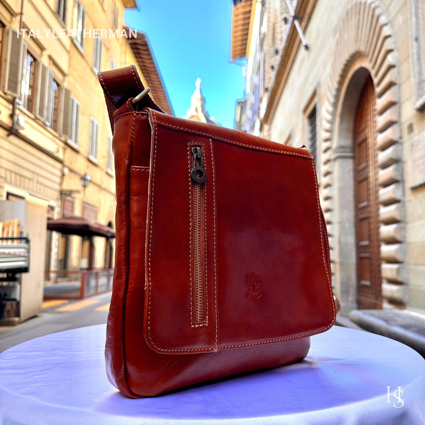 Italian Handmade Leather Crossbody Bags for Men Made In Italy from Florence || handmade leather bag, Gift for him