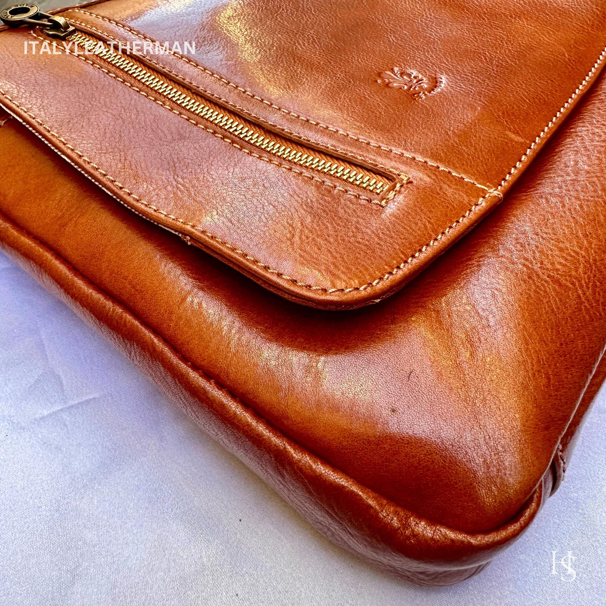 Italian Handmade Leather Crossbody Bags for Men Made In Italy from Florence || handmade leather bag, Gift for him