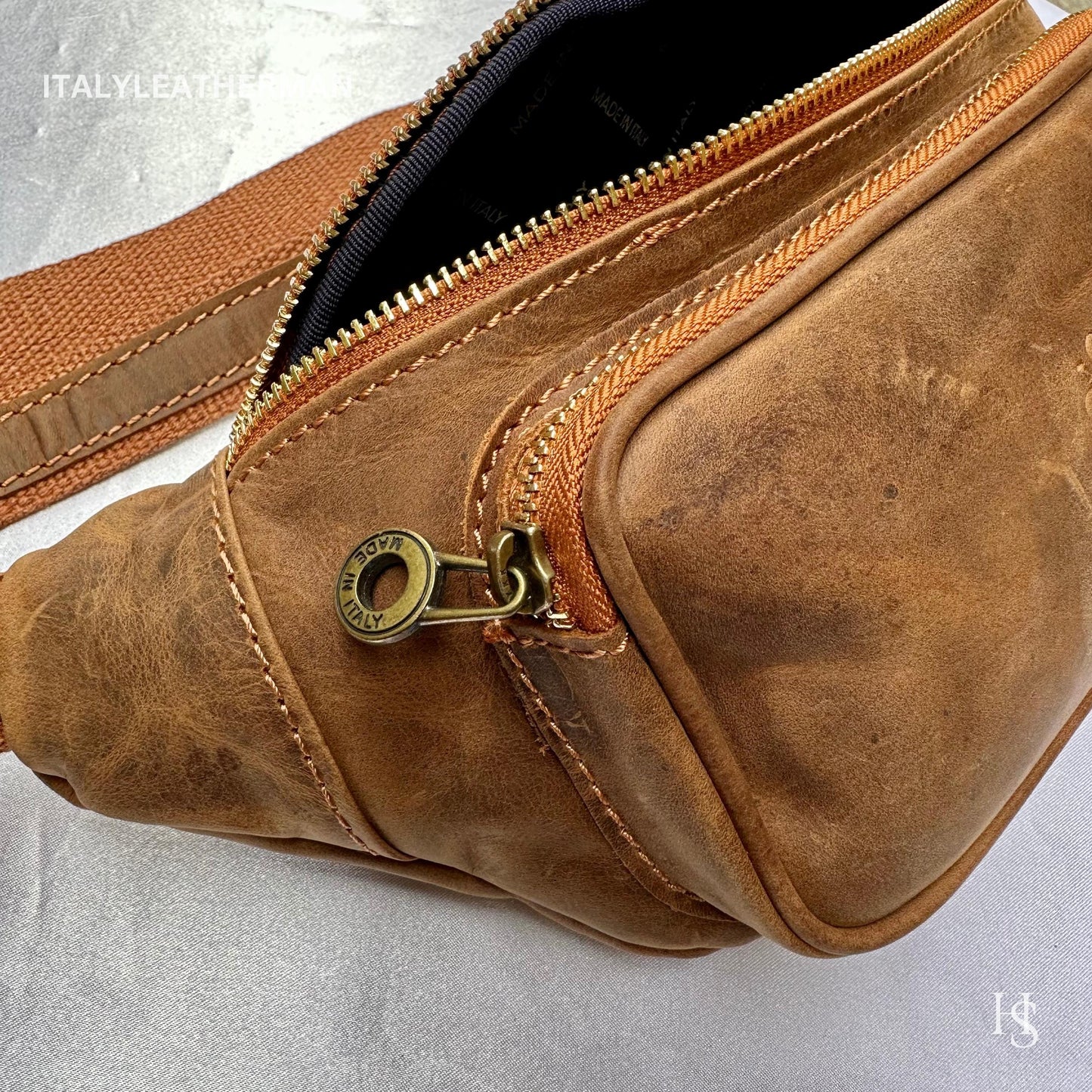 Italian Handmade Leather Belt Bags for Unisex Made In Italy from Florence | Waist Bag | Leather Fanny Pack | Belly Bag