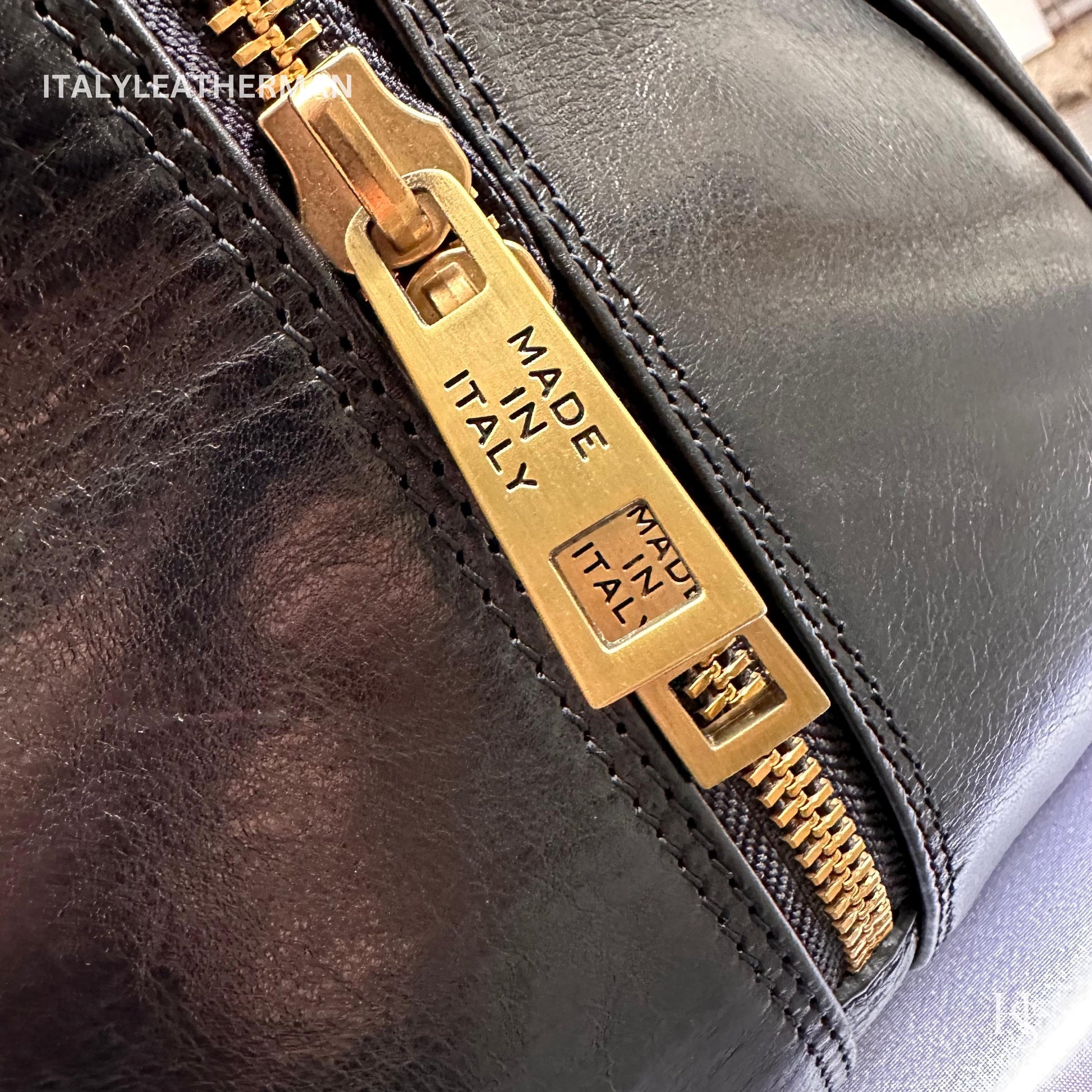 Italian Handmade Leather Travel Bags for Men | Elevate Your Style with Exquisite Craftsmanship made in Italy, Black travel bag