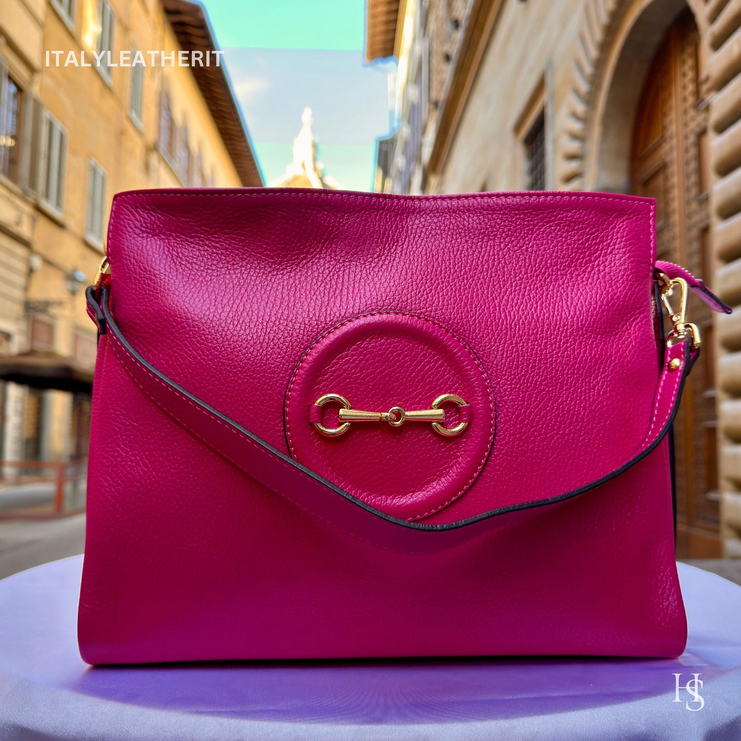 Italian Handmade Leather Bags For Women | Elegant Red Leather Tote From Florence | Made in Italy