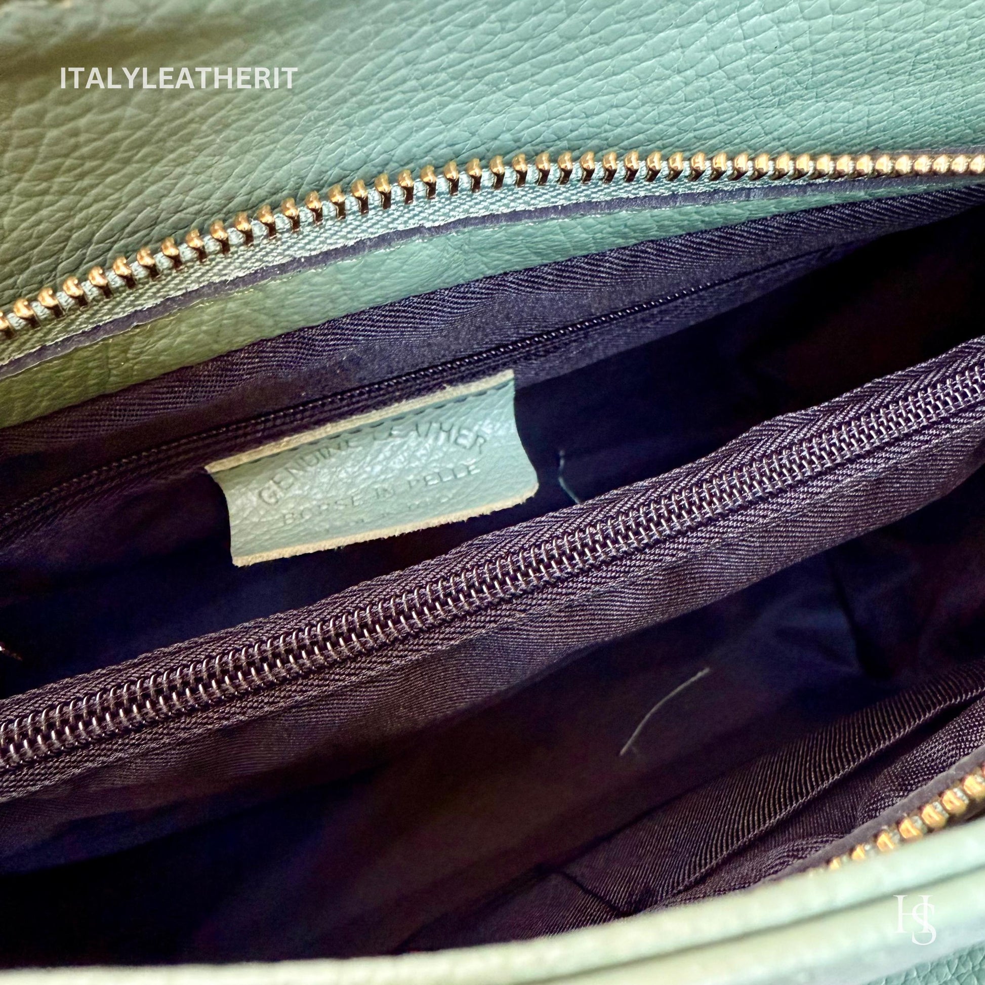 Italian Handmade Leather Bags For Women | Elegant Red Leather Tote From Florence | Pistachio leather tote