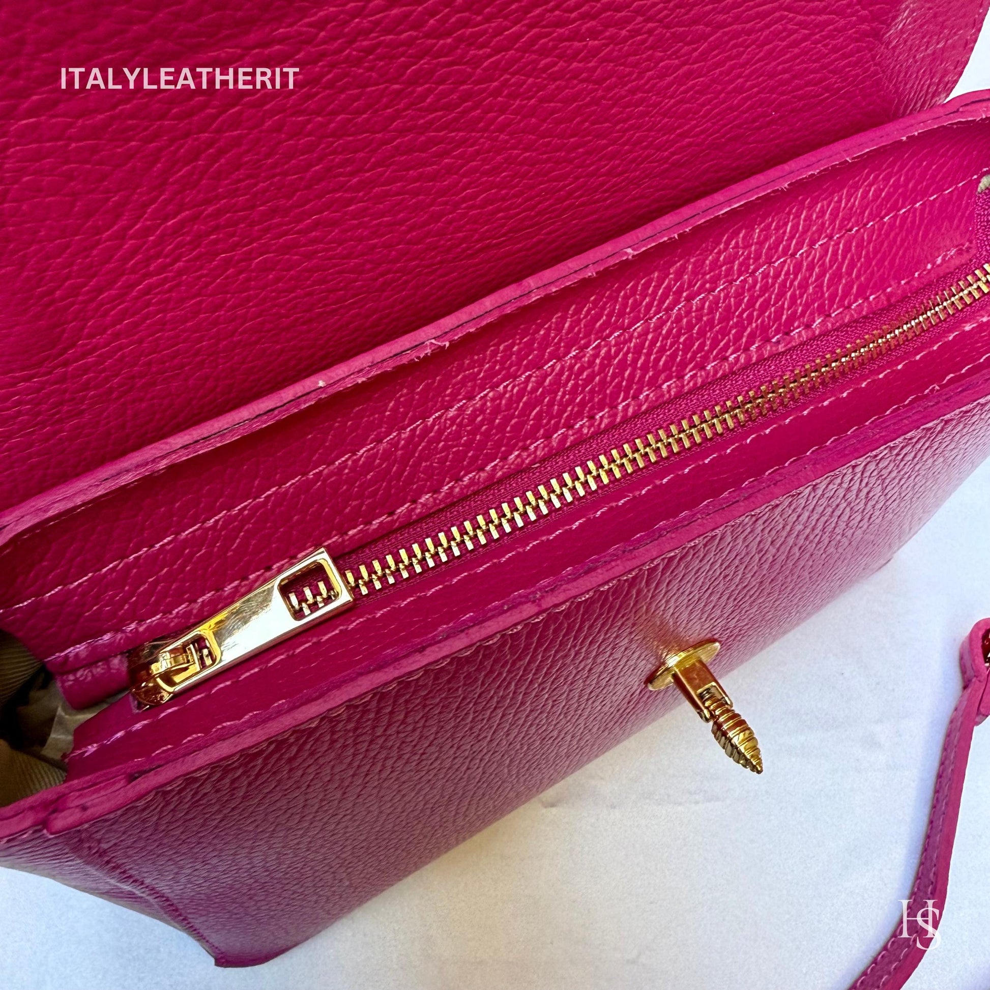 Italian Handmade Leather Bags for Women | Elegant Leather Tote from Florence with Bee-Shaped Accessory Clasp Closure