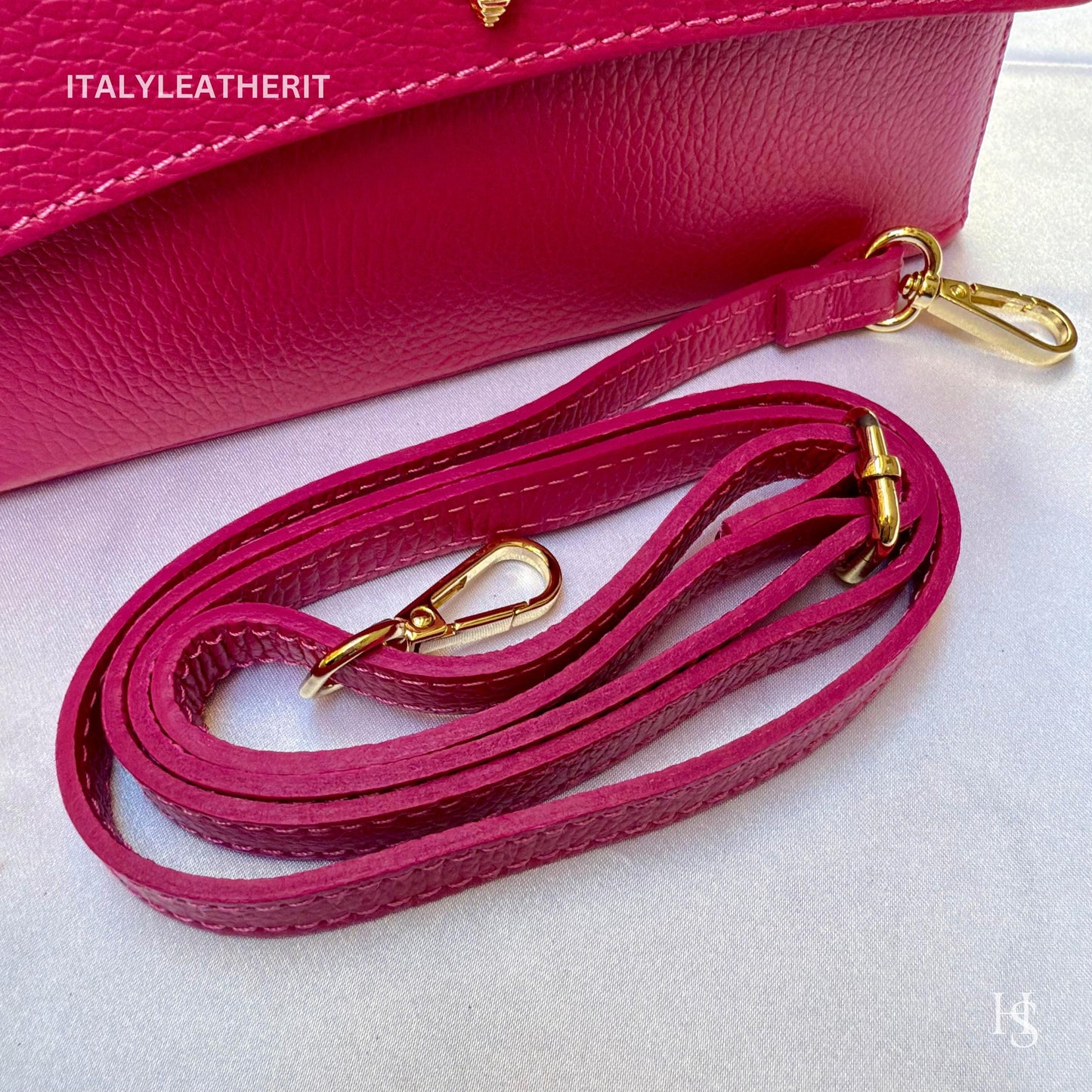 Italian Handmade Leather Bags for Women | Elegant Leather Tote from Florence with Bee-Shaped Accessory Clasp Closure