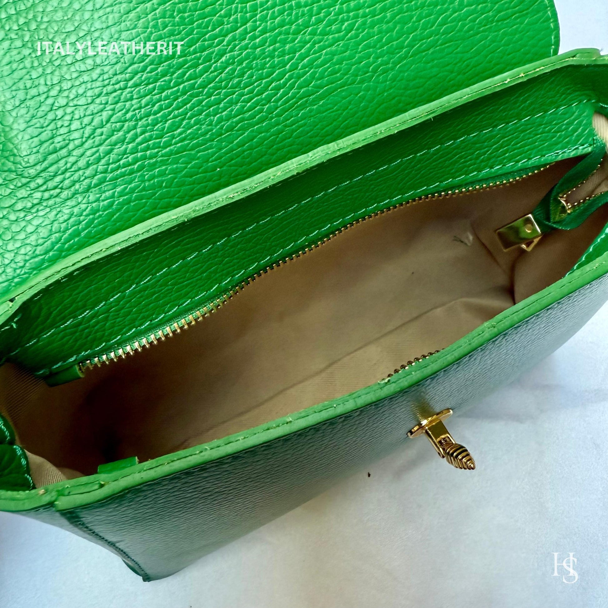 Italian Handmade Leather Bags for Women | Elegant Leather Tote from Florence with Bee-Shaped Accessory Clasp Closure