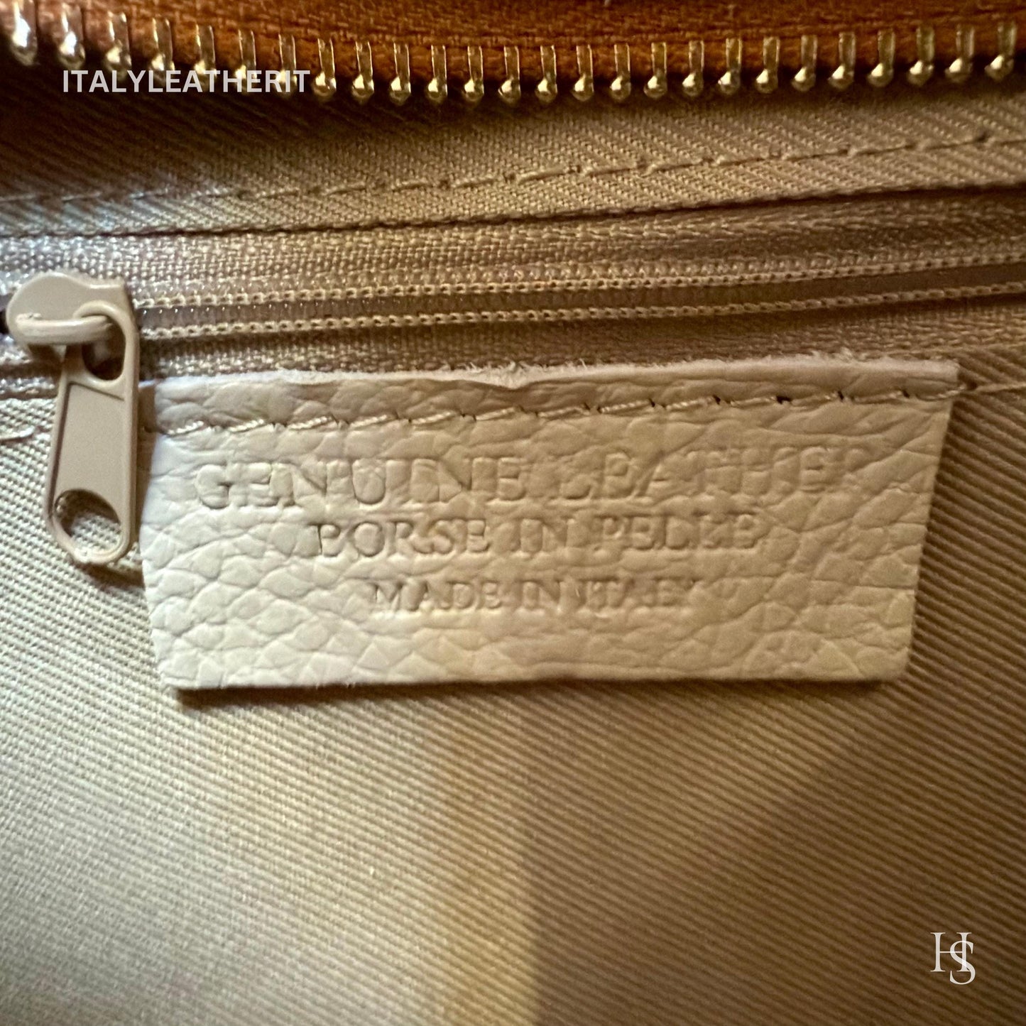 Italian Handmade Leather Bags for Women | Elegant Leather Tote from Florence with Bee-Shaped Accessory Clasp Closure