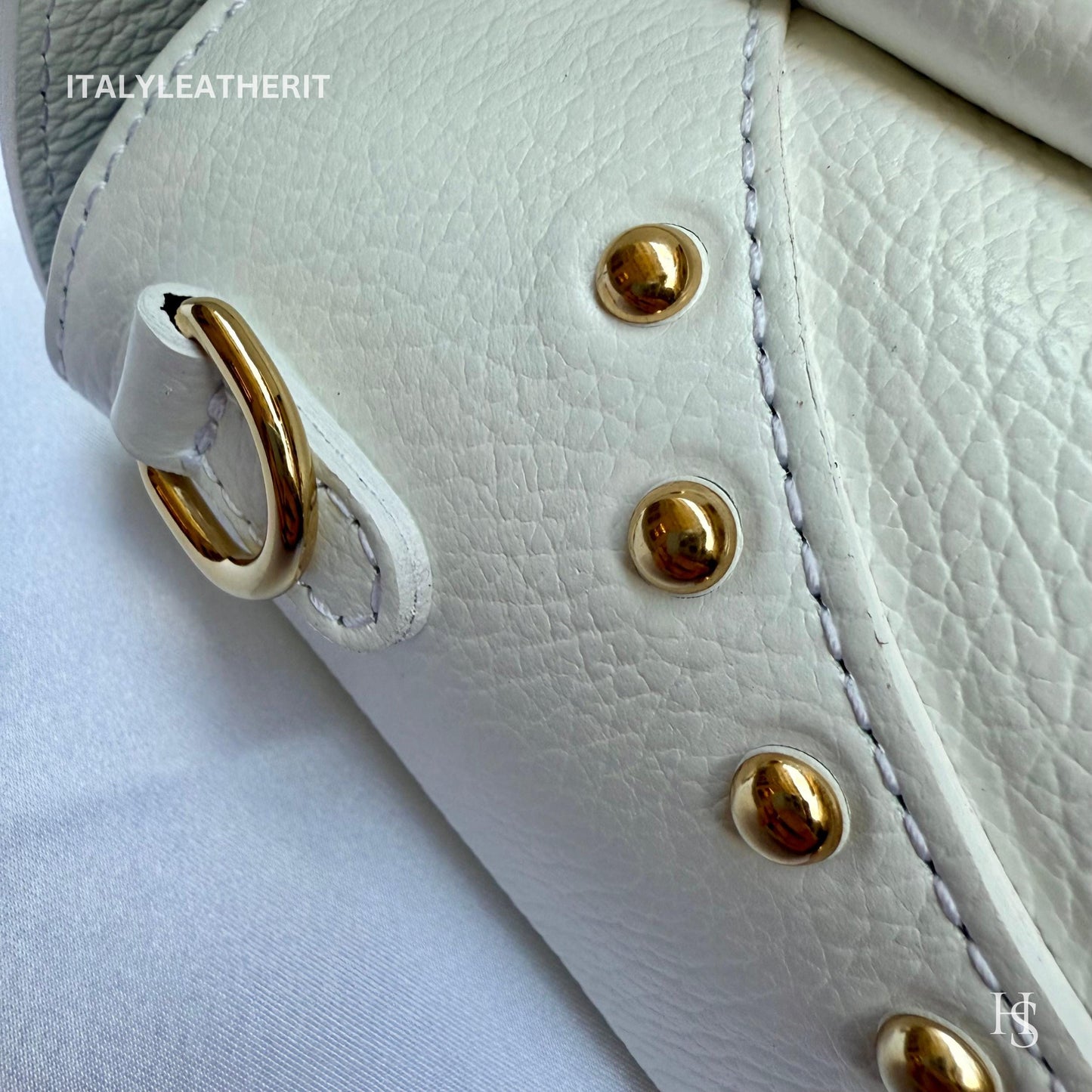 Italian Handmade Leather Bags For Women l l Elegant Leather Tote From Florence with bee-shaped lobster clasp closure