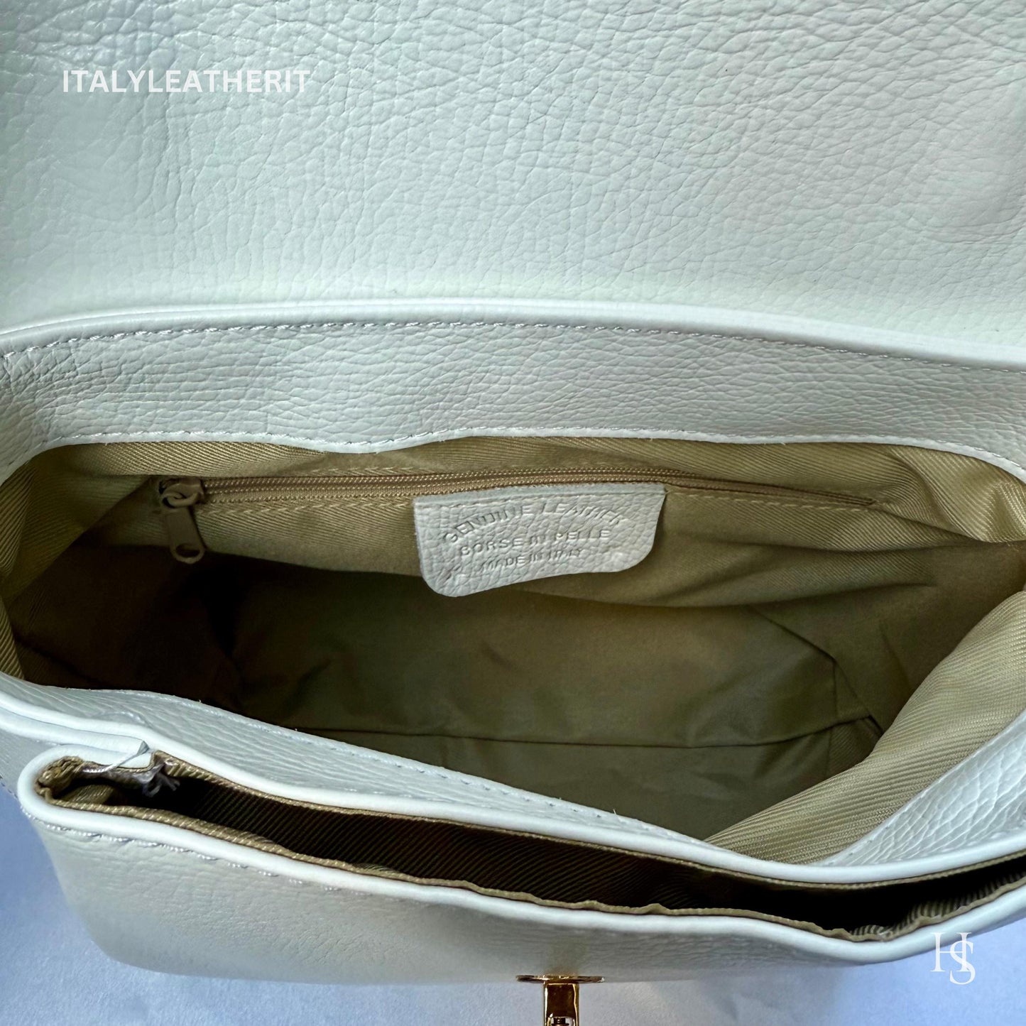 Italian Handmade Leather Bags For Women l l Elegant Leather Tote From Florence with bee-shaped lobster clasp closure