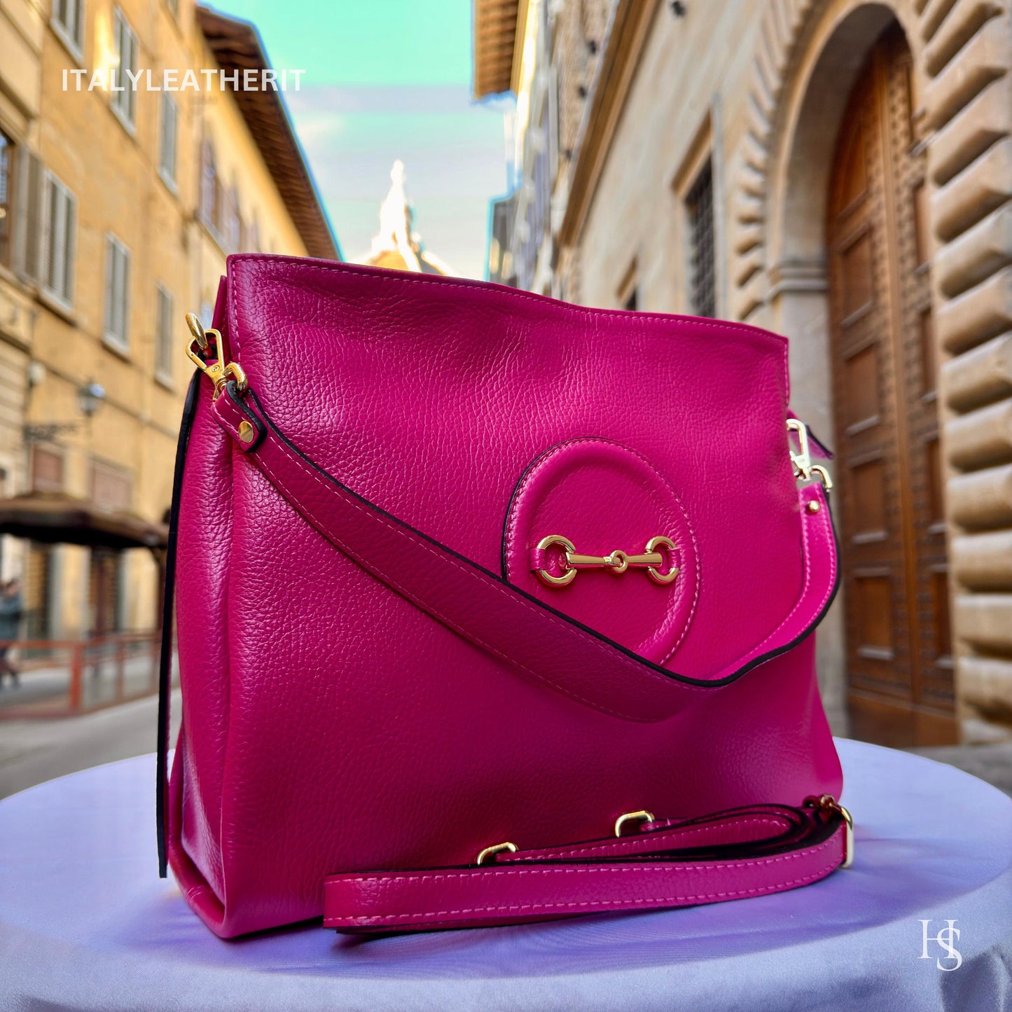 Italian Handmade Leather Bags For Women | Elegant Red Leather Tote From Florence | Made in Italy