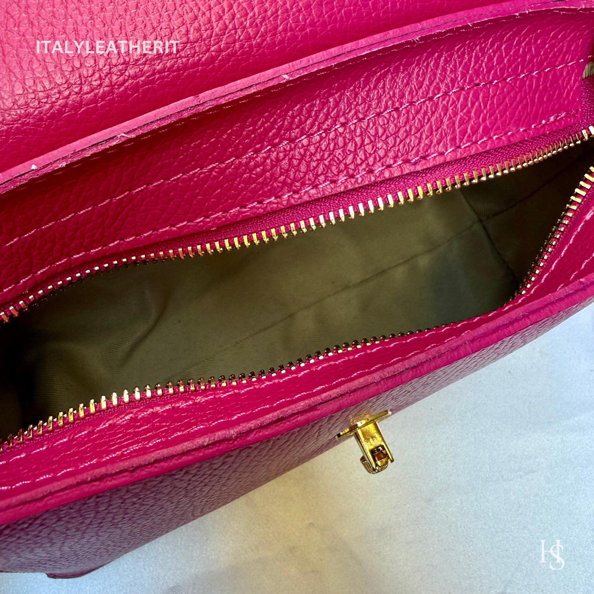 Italian Handmade Leather Bags for Women | Elegant Leather Tote from Florence with Bee-Shaped Accessory Clasp Closure