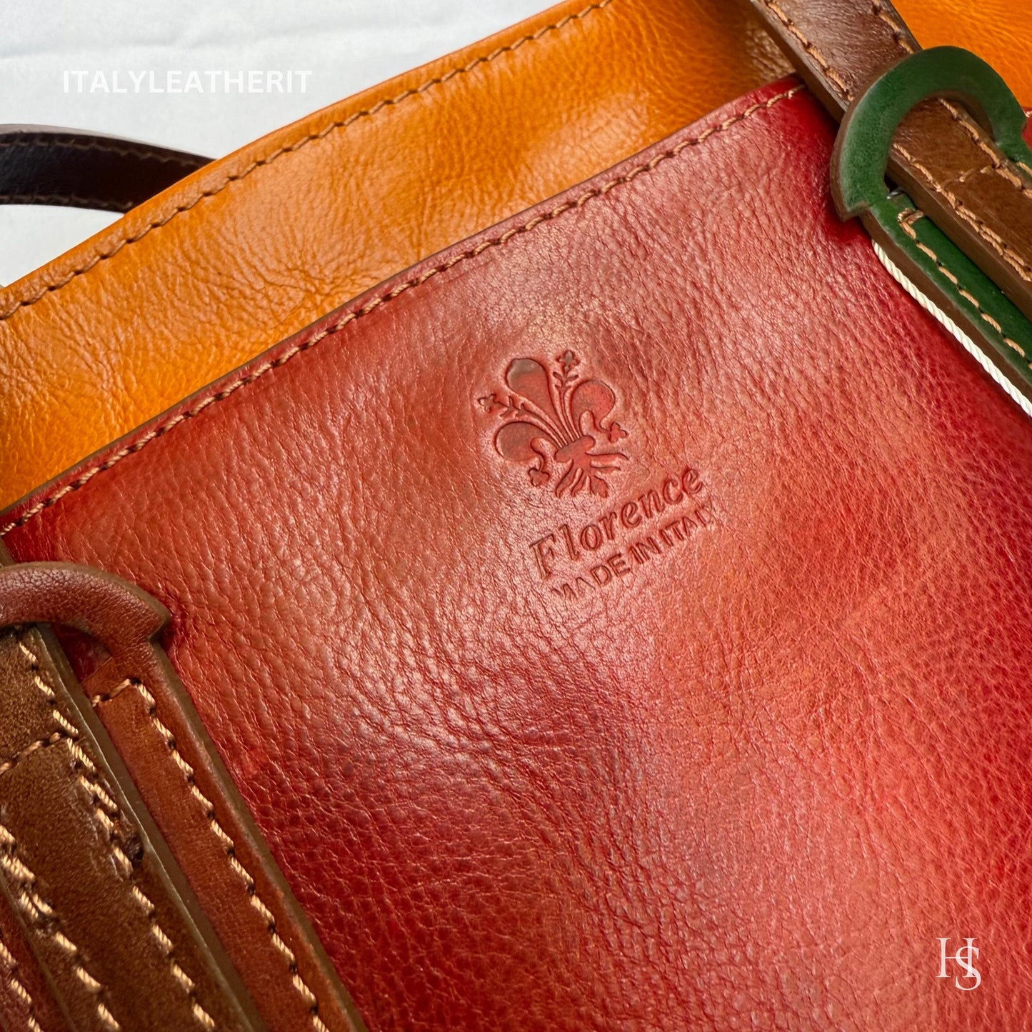 Italian Handmade Leather Bags For Women | Elegant Full Grain Leather Multicolor Tote From Florence