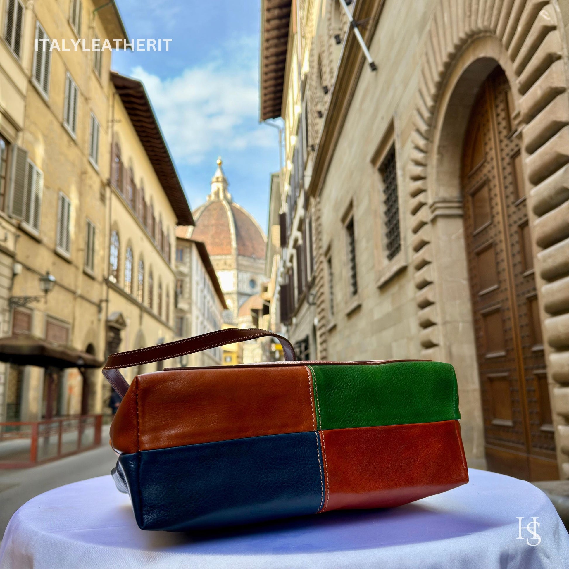 Italian Handmade Leather Bags For Women | Elegant Full Grain Leather Multicolor Tote From Florence