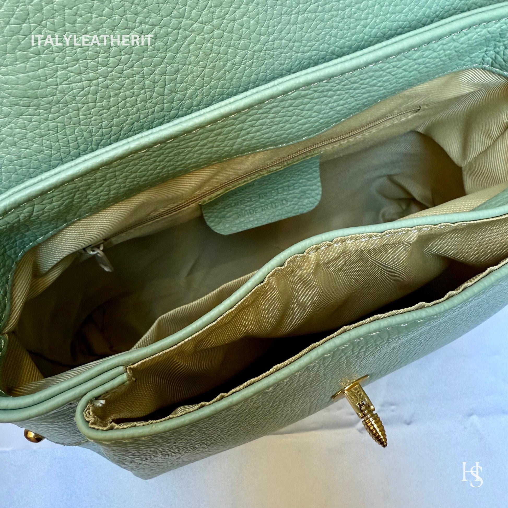 Italian Handmade Leather Bags For Women l l Elegant Leather Tote From Florence with bee-shaped lobster clasp closure