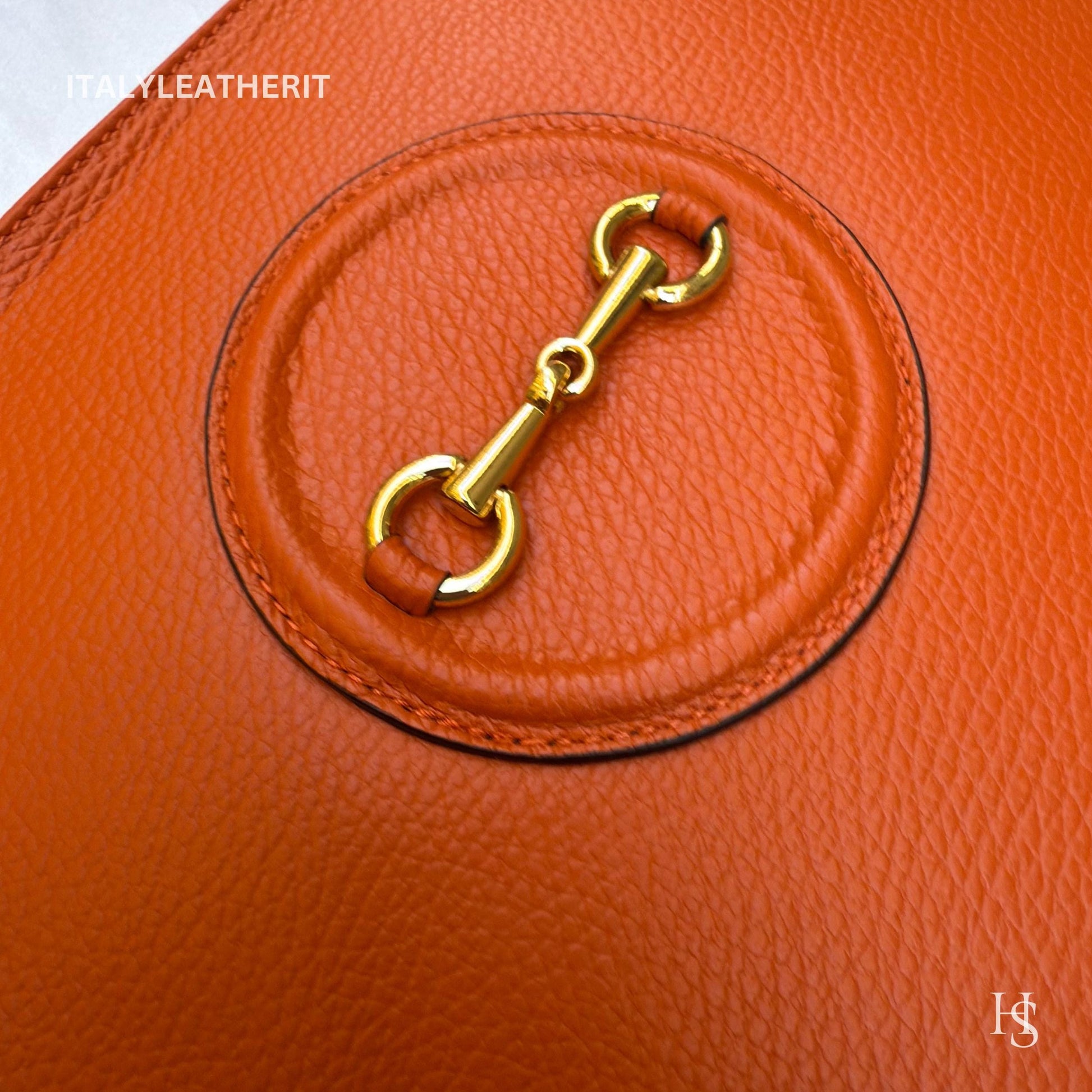 Italian Handmade Leather Bags For Women l l Elegant Leather Tote From Florence, Made in Italy, Orange leather Tote