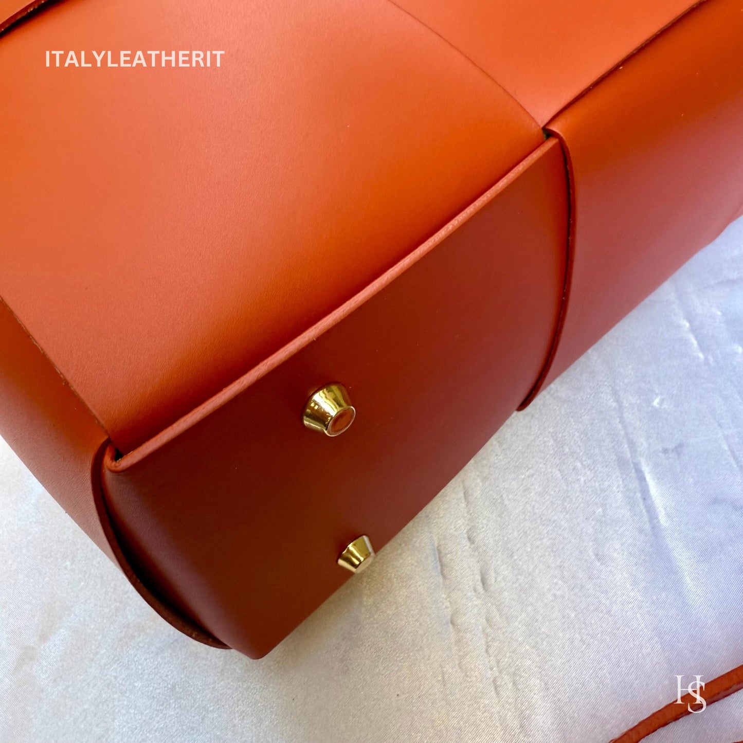 Italian Handmade Leather Bags for Women | Elegant Tote & Purse from Florence, Ladies bag, Orange leather tote, large bag
