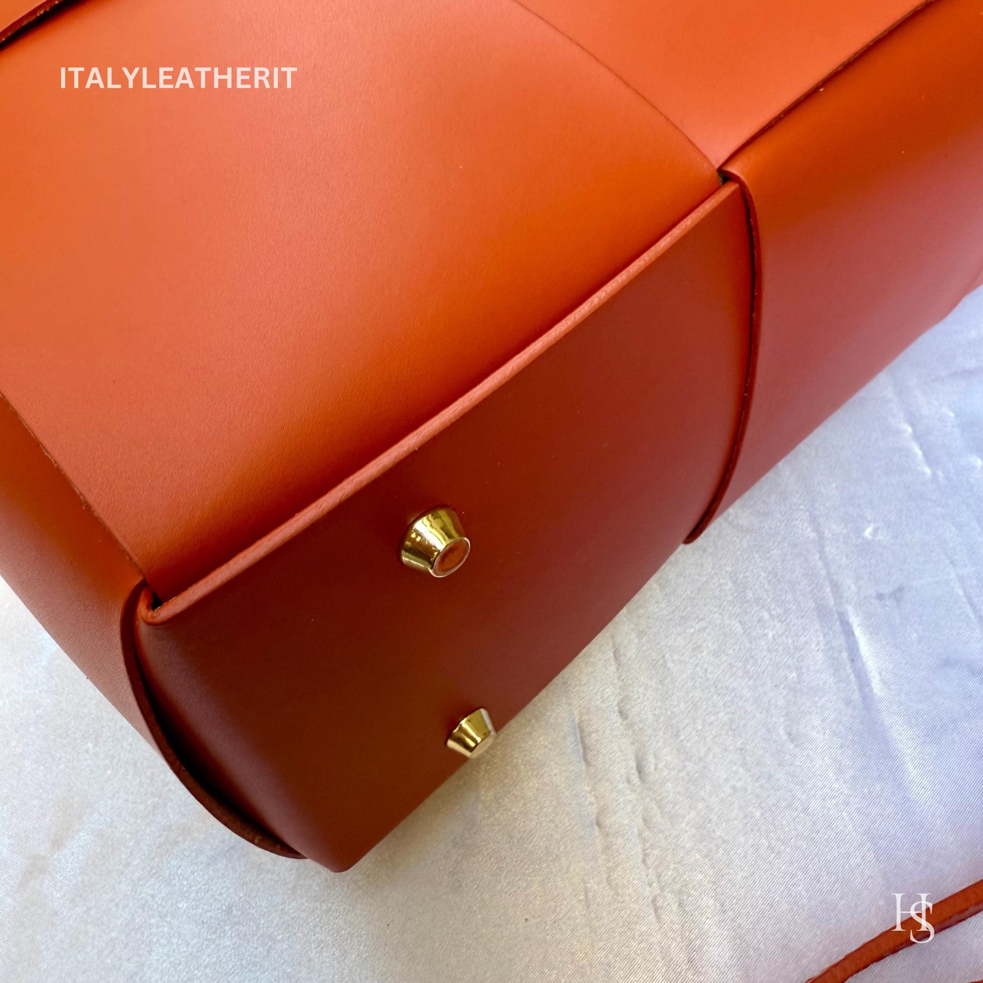 Italian Handmade Leather Bags for Women | Elegant Tote & Purse from Florence, Ladies bag, Orange leather tote, large bag