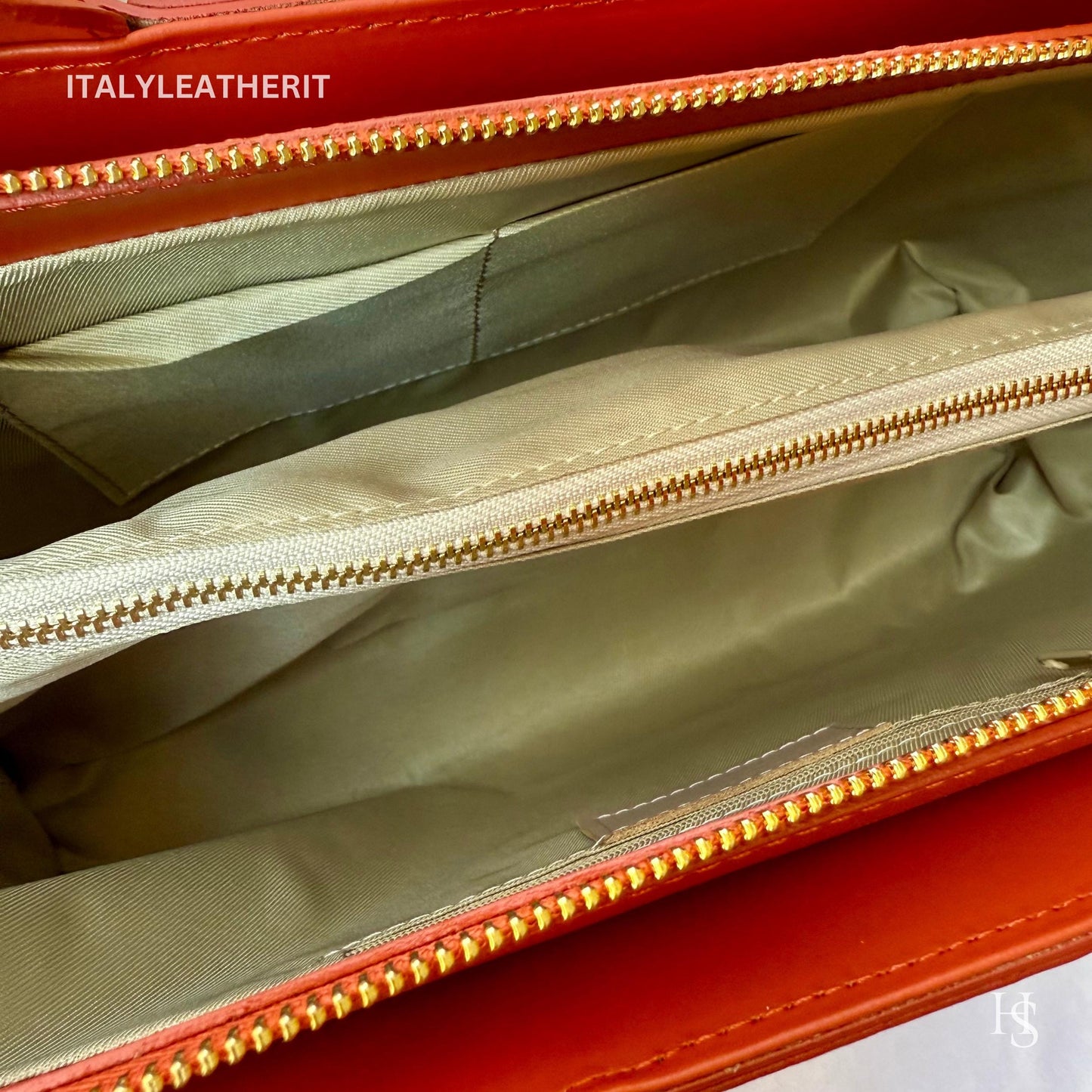 Italian Handmade Leather Bags for Women | Elegant Tote & Purse from Florence, Ladies bag, Orange leather tote, large bag