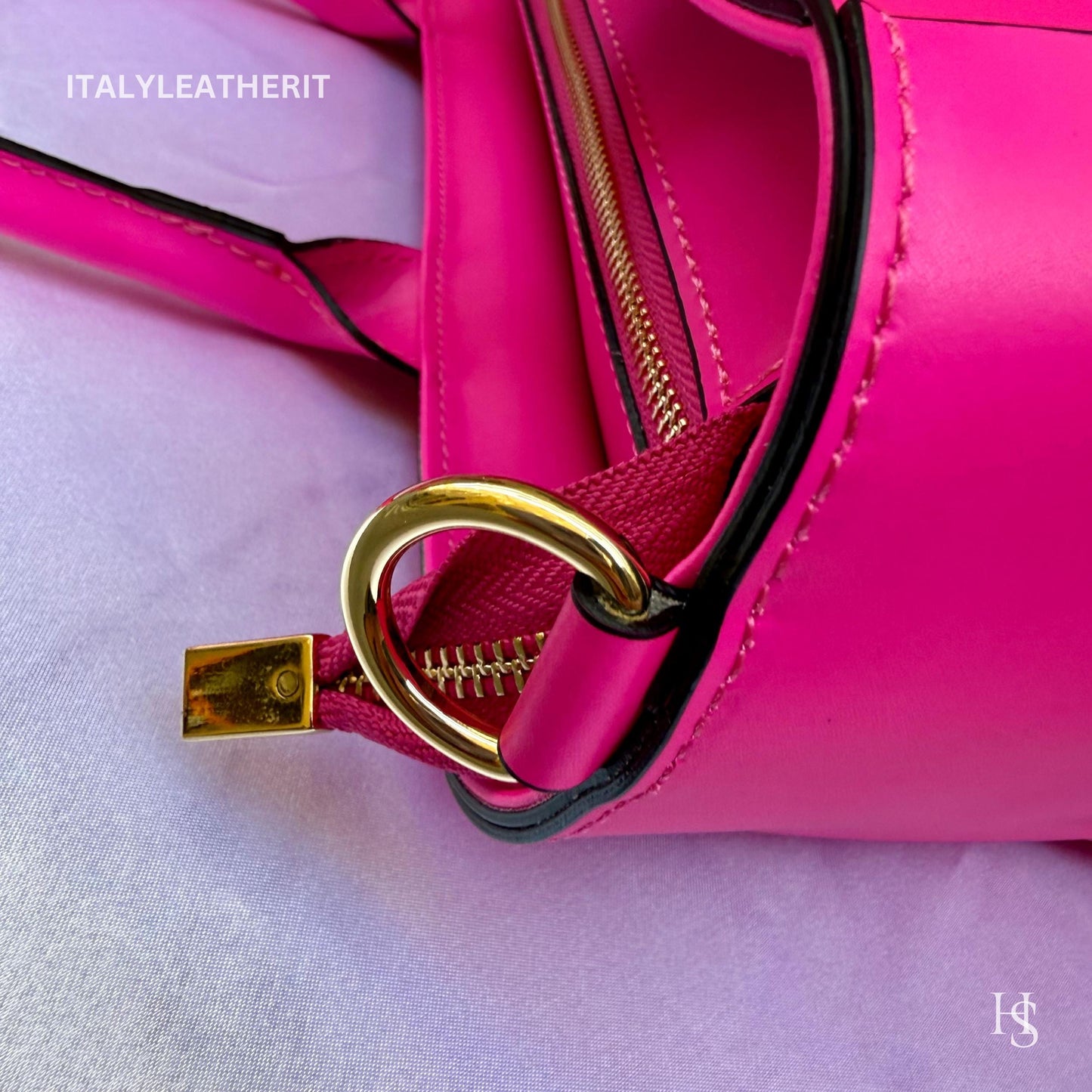 Italian Handmade Leather Bags for Women | Elegant Tote & Purse from Florence, Ladies bag, pink leather tote, large bag
