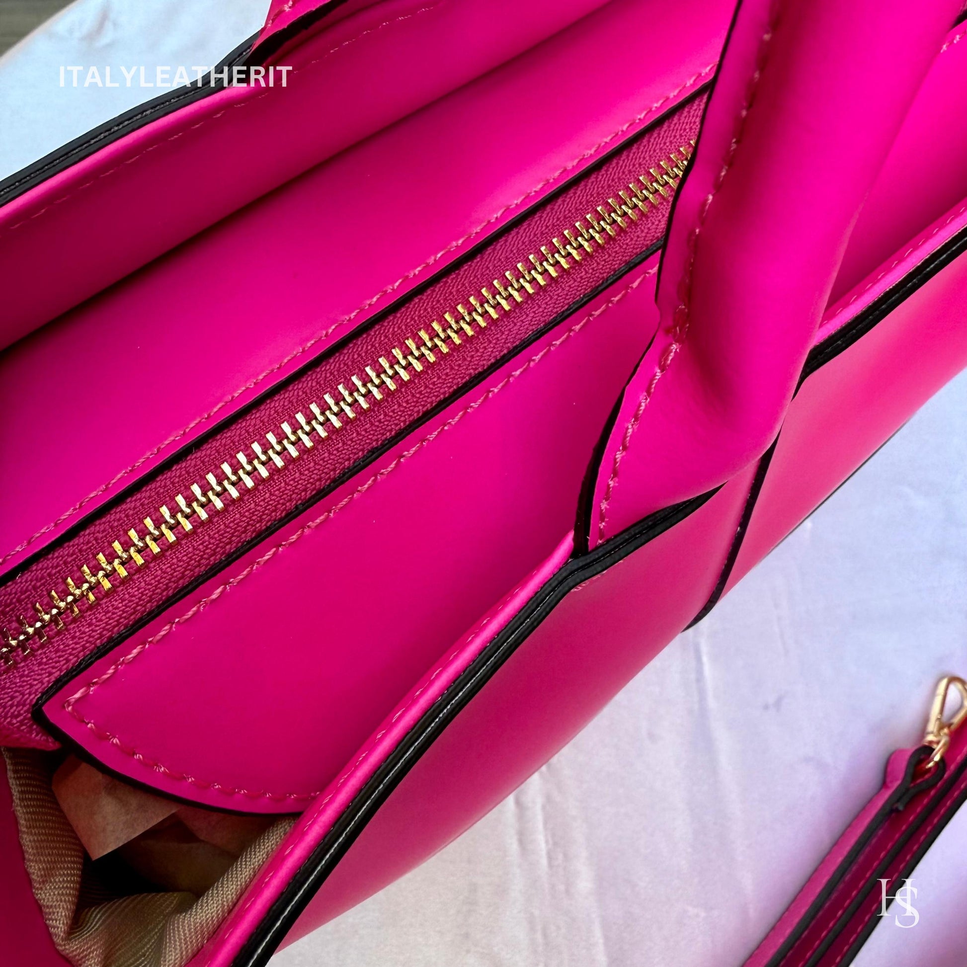 Italian Handmade Leather Bags for Women | Elegant Tote & Purse from Florence, Ladies bag, pink leather tote, large bag