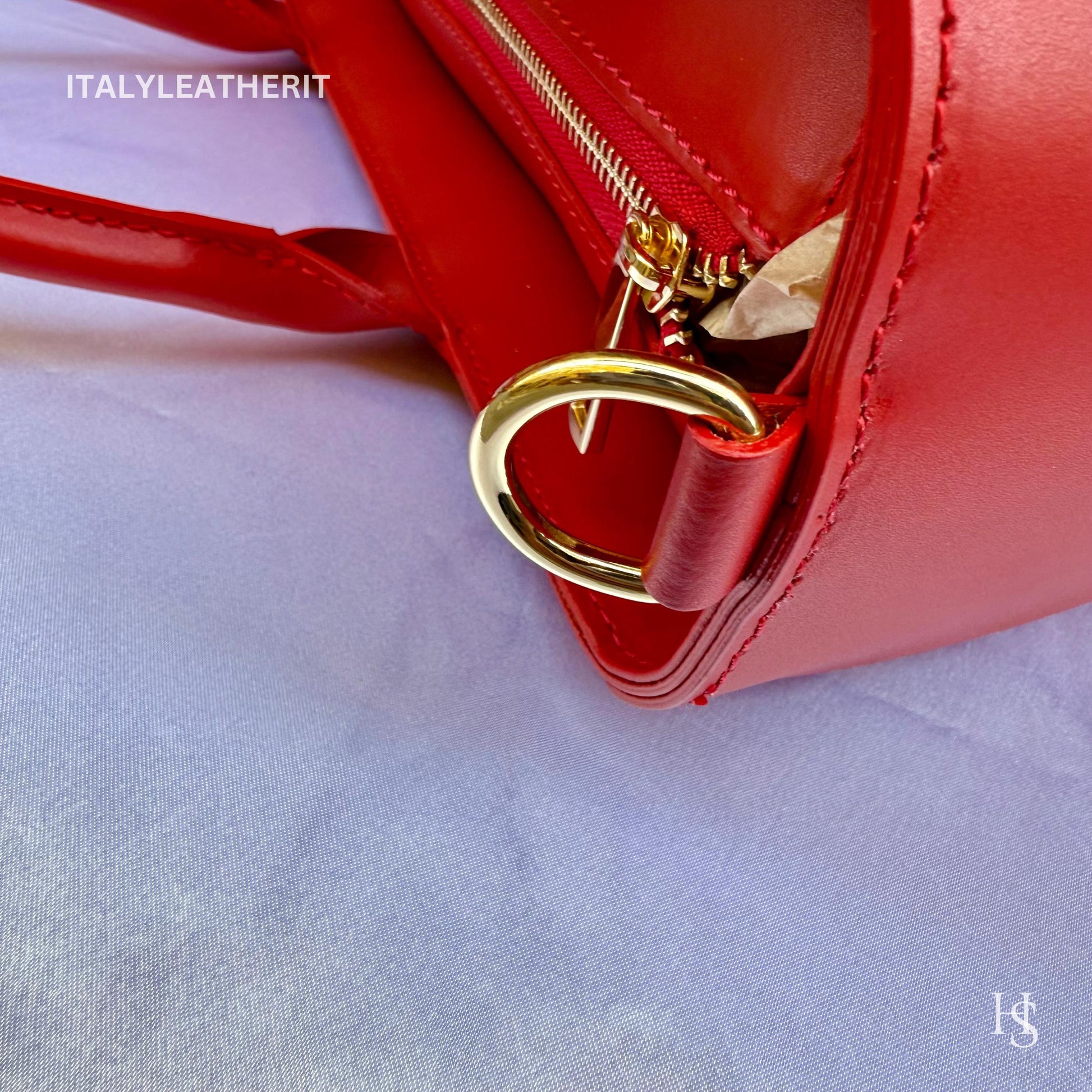 Italian Handmade Leather Bags for Women | Elegant Tote & Purse from Florence, Ladies bag, Red leather tote, large bag
