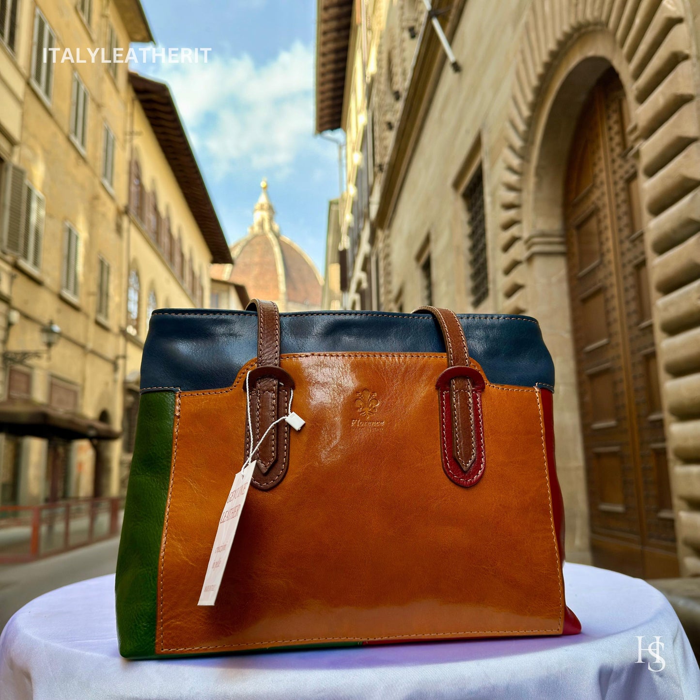 Italian Handmade Leather Bags For Women | Elegant Full Grain Leather Multicolor Tote From Florence