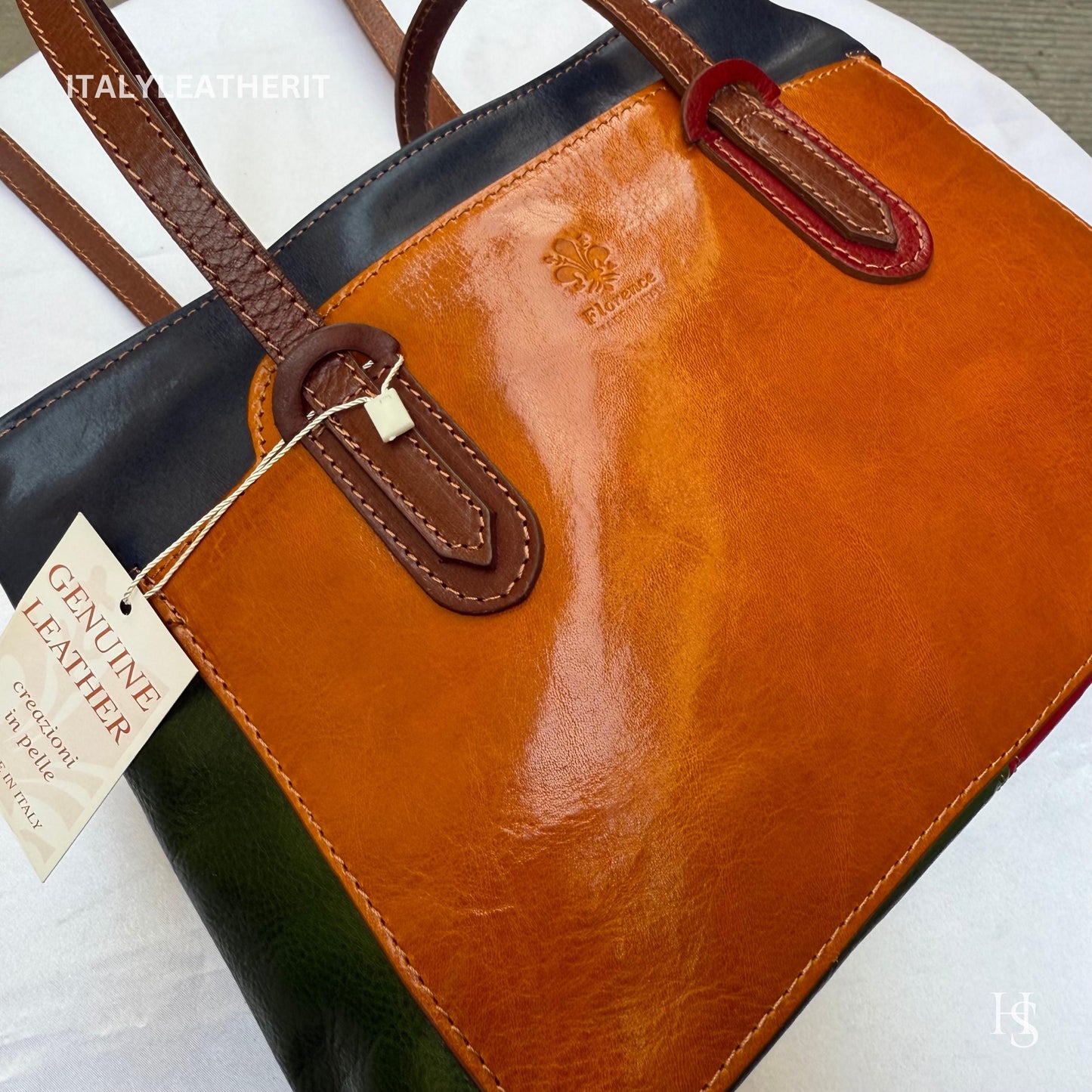 Italian Handmade Leather Bags For Women | Elegant Full Grain Leather Multicolor Tote From Florence