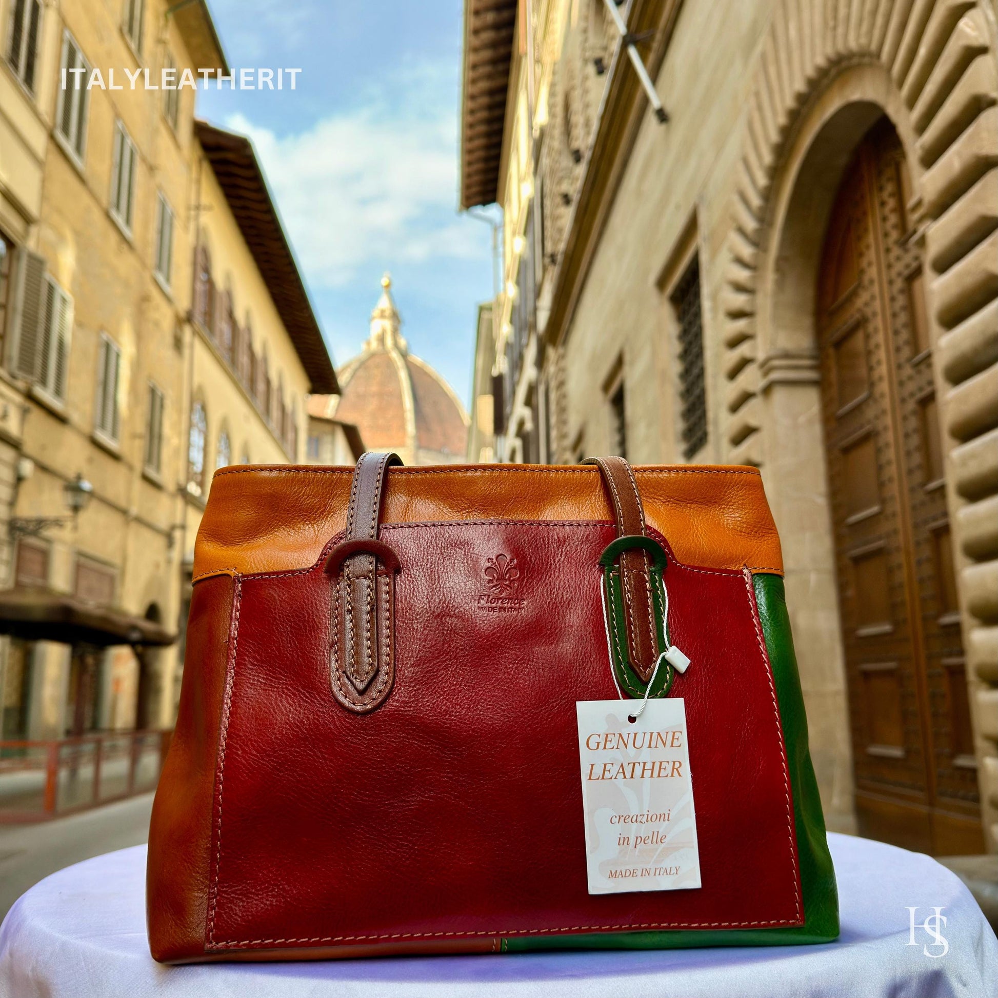 Italian Handmade Leather Bags For Women | Elegant Full Grain Leather Multicolor Tote From Florence