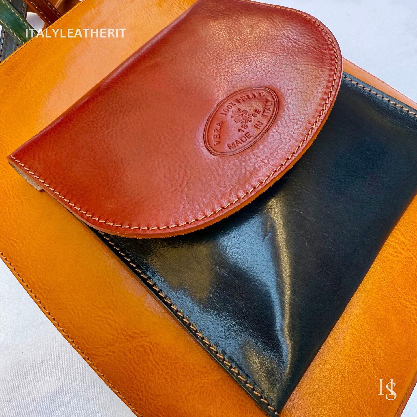 Zaino unisex in pelle toscana fatto a mano da Firenze, prodotto in Italia, borsa per computer, zaino multicolore