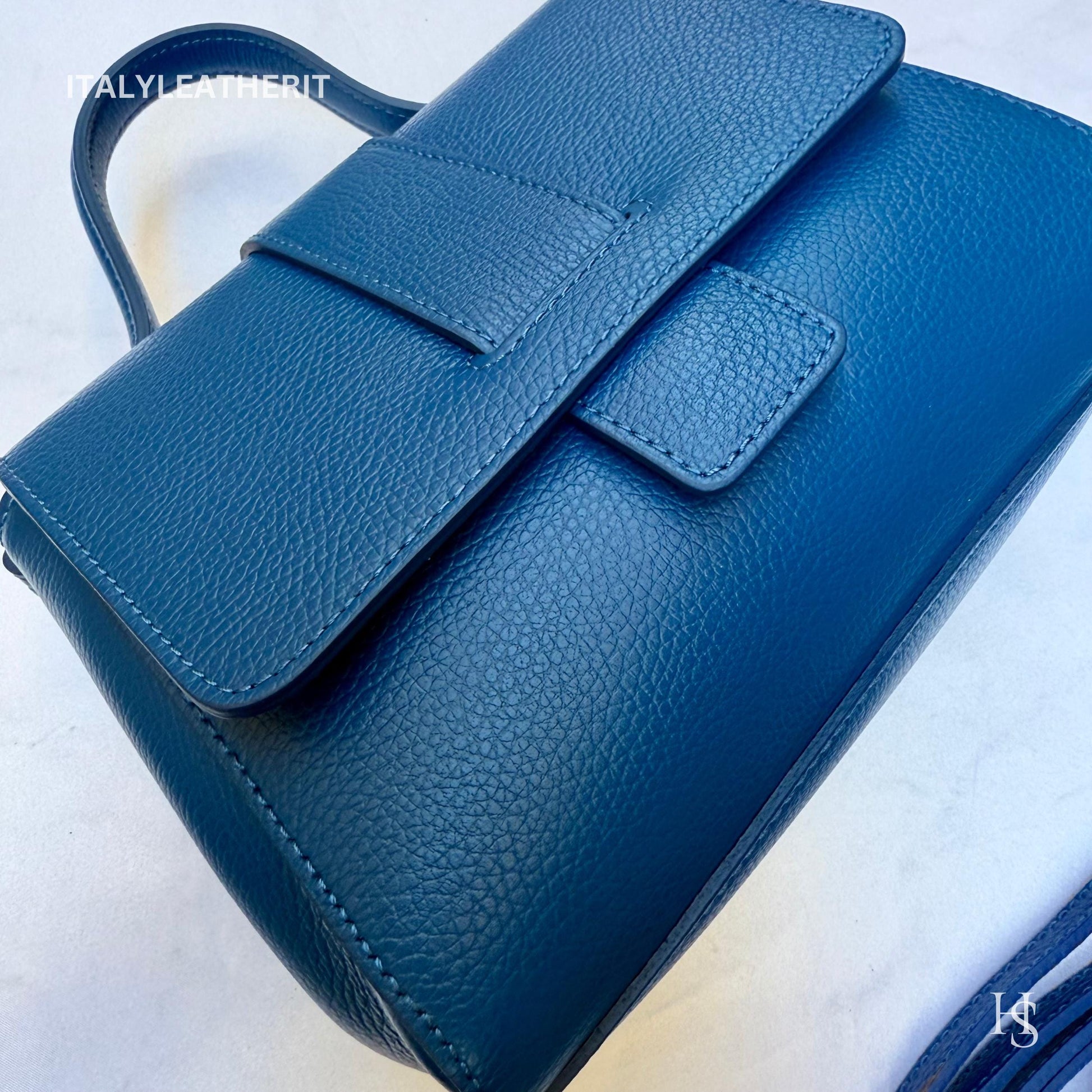 Italian Handmade Leather Bags For Women l l Elegant Leather Tote From Florence, blue leather bag