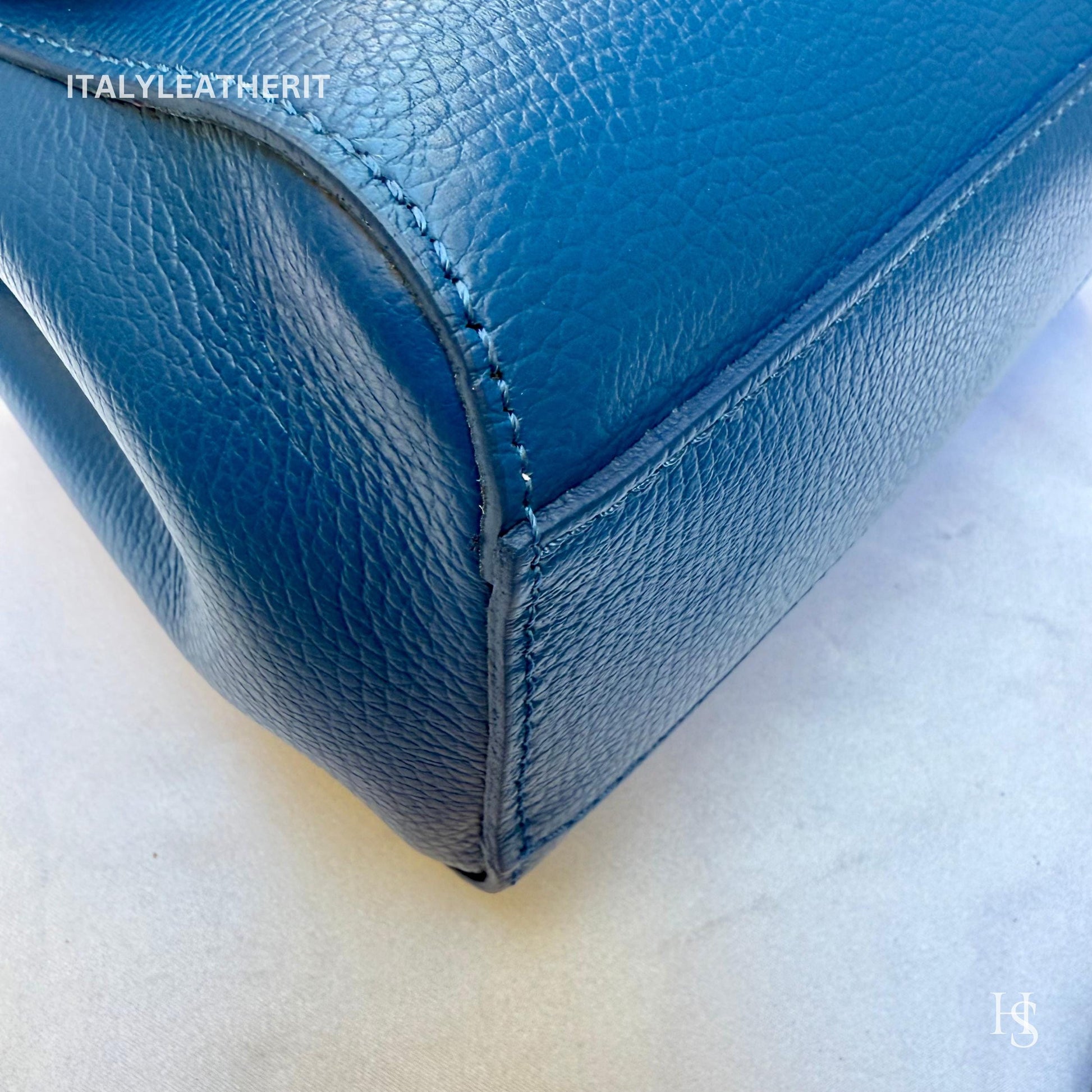 Italian Handmade Leather Bags For Women l l Elegant Leather Tote From Florence, blue leather bag