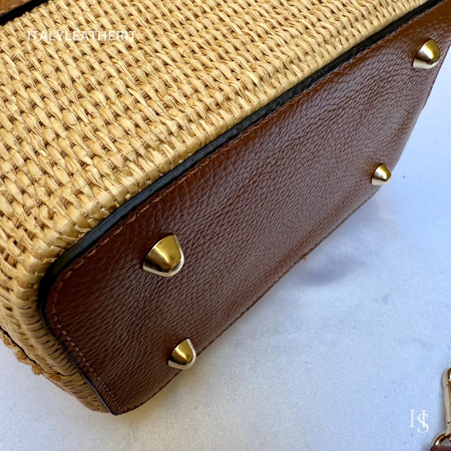 Italian Handmade Leather Bags for Women | Elegant Tote & Purse from Florence, Straw and Leather bag