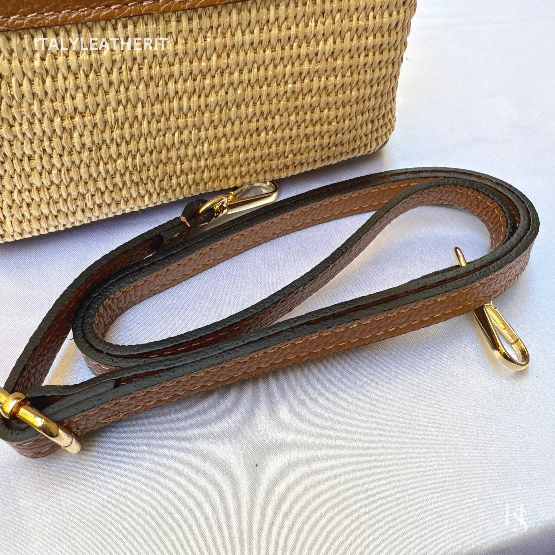 Italian Handmade Leather Bags for Women | Elegant Tote & Purse from Florence, Straw and Leather bag