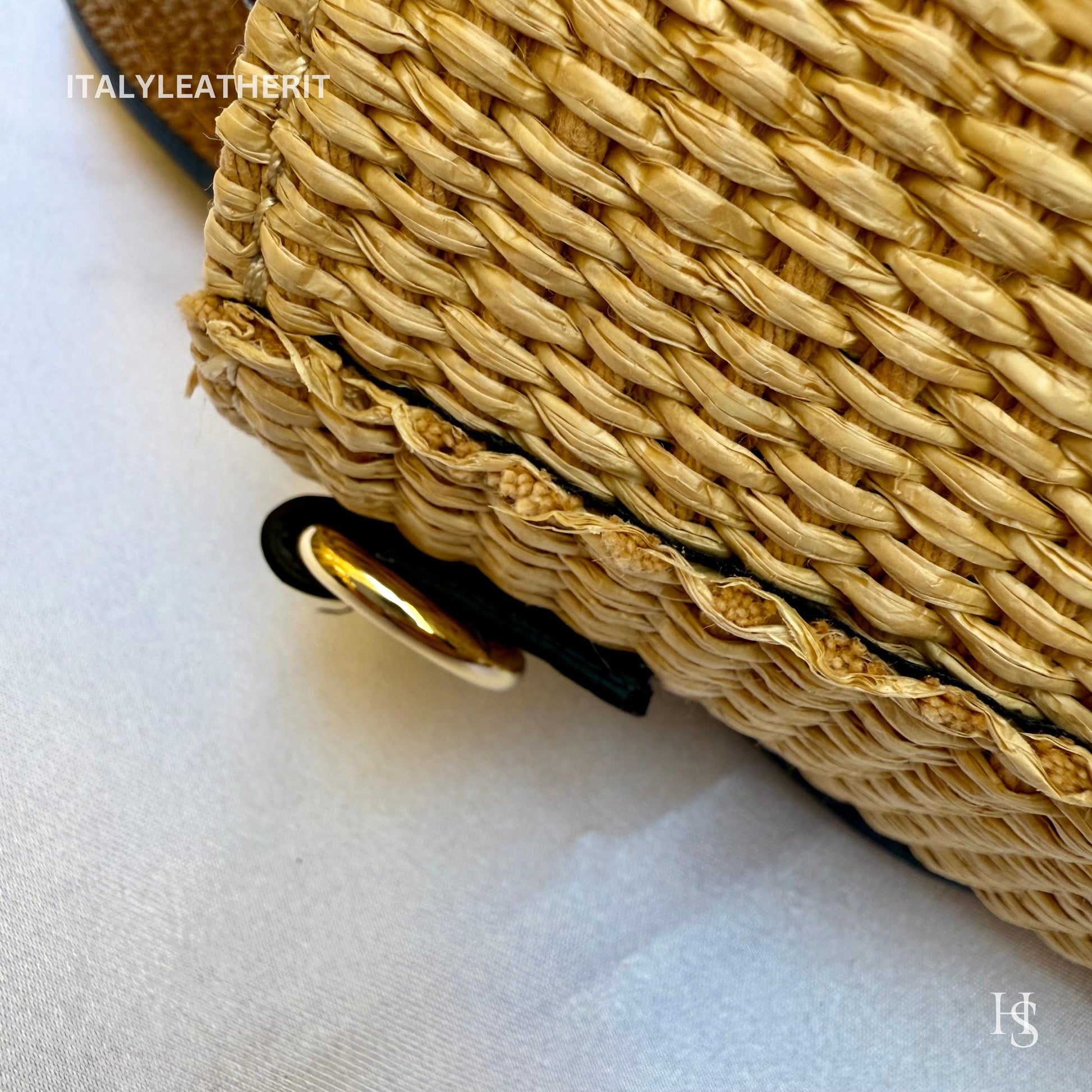 Italian Handmade Leather Bags for Women | Elegant Tote & Purse from Florence, Straw and Leather bag