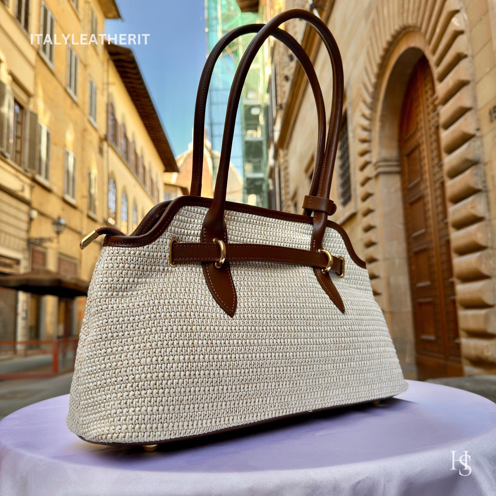 Italian Handmade Leather Bags For Woman l l Elegant Leather Tote From Florence ll Handmade Italy