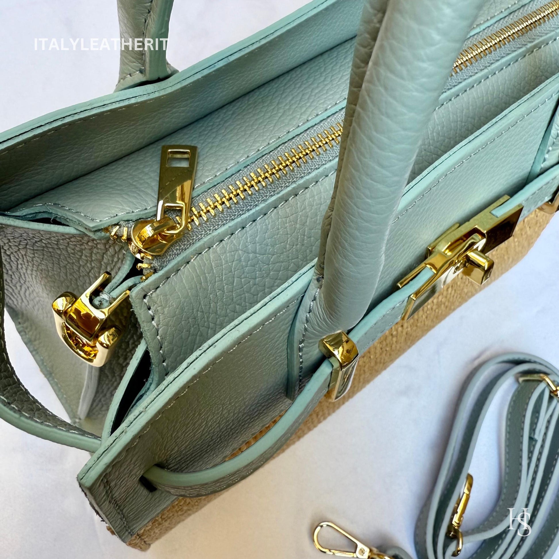 Italian Handmade Leather Bags for Women | Elegant Tote & Purse from Florence, Straw and Leather bag