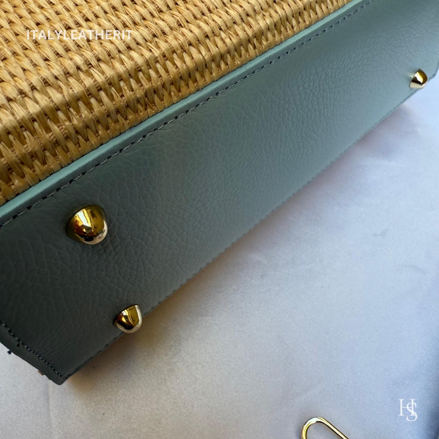Italian Handmade Leather Bags for Women | Elegant Tote & Purse from Florence, Straw and Leather bag