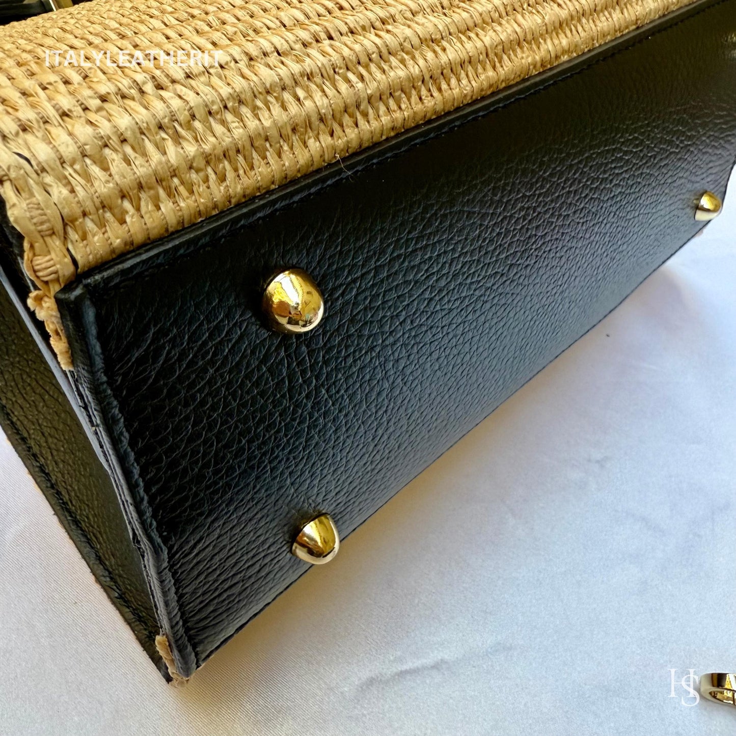 Italian Handmade Leather Bags for Women | Elegant Tote & Purse from Florence, Straw and Leather bag