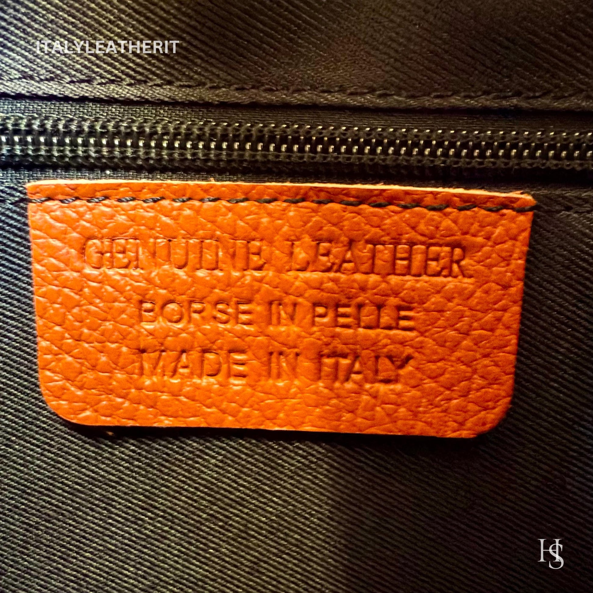 Italian Handmade Leather Bags For Women l l Elegant Leather Tote From Florence, Made in Italy, Orange leather Tote