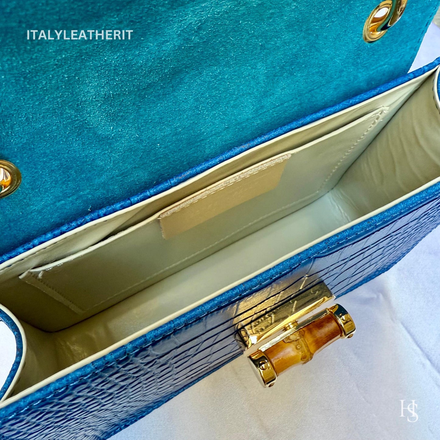 Italian Handmade Leather Bags For Women l l Elegant Leather Tote From Florence, blue purse