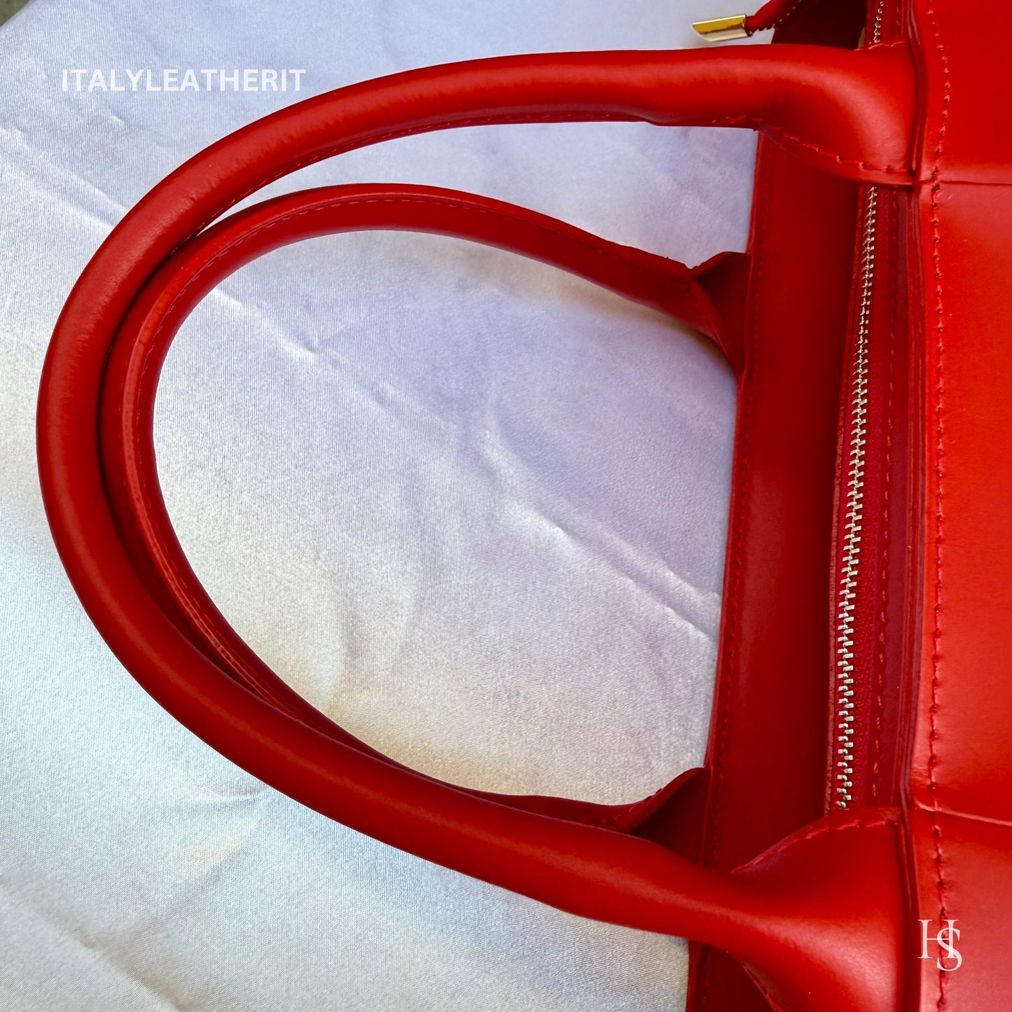 Italian Handmade Leather Bags for Women | Elegant Tote & Purse from Florence, Ladies bag, Red leather tote, large bag