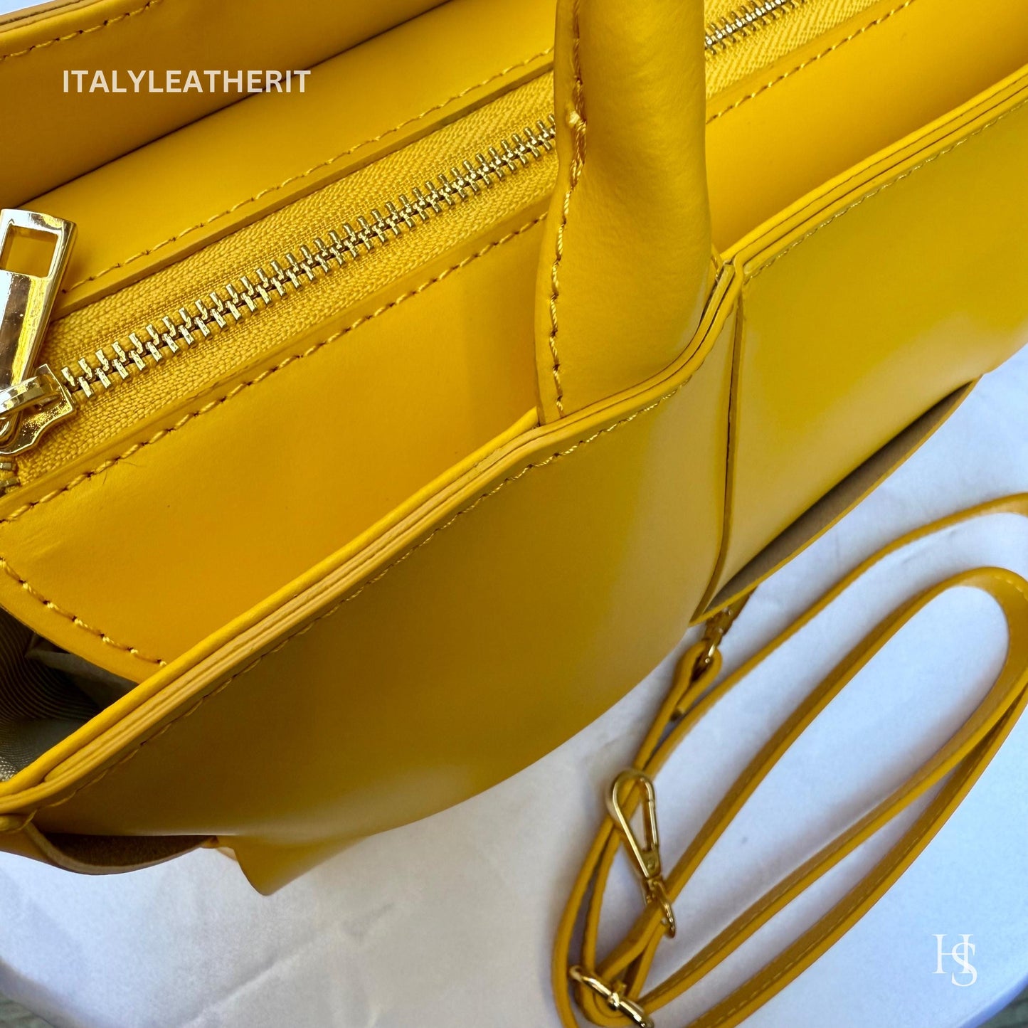 Italian Handmade Leather Bags for Women | Elegant Tote & Purse from Florence, Ladies bag, Yellow leather tote, large bag